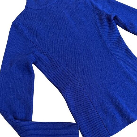 Other NO NAME Blue Cashmere Turtleneck Sweater $399 EUC Small Size S / US 4 / IT 40 - 3 Thumbnail