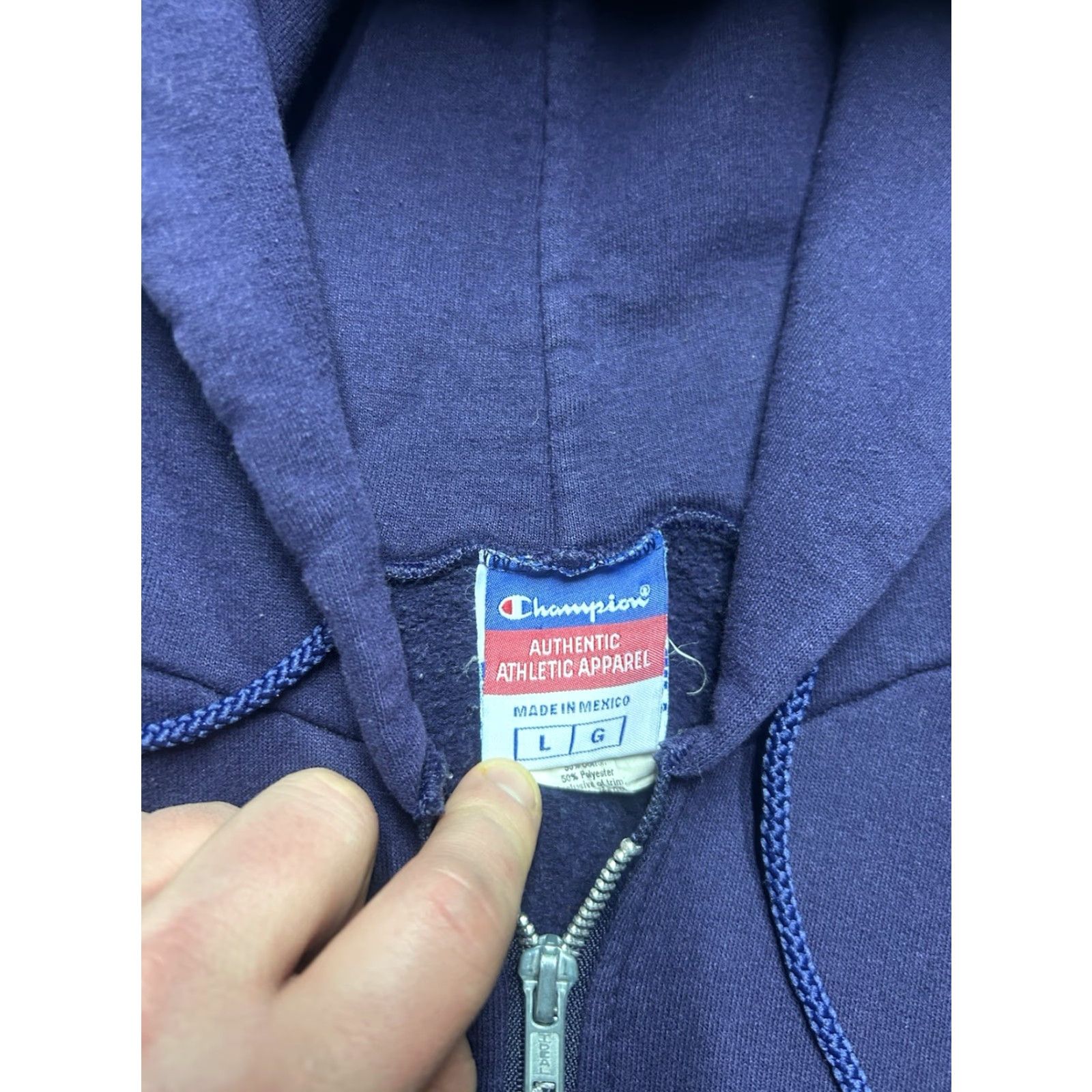 Champion VINTAGE Champion Hoodie Sweatshirt Full Zip Purple Logo Spell Out Large Mens L Size US L / EU 52-54 / 3 - 4 Thumbnail