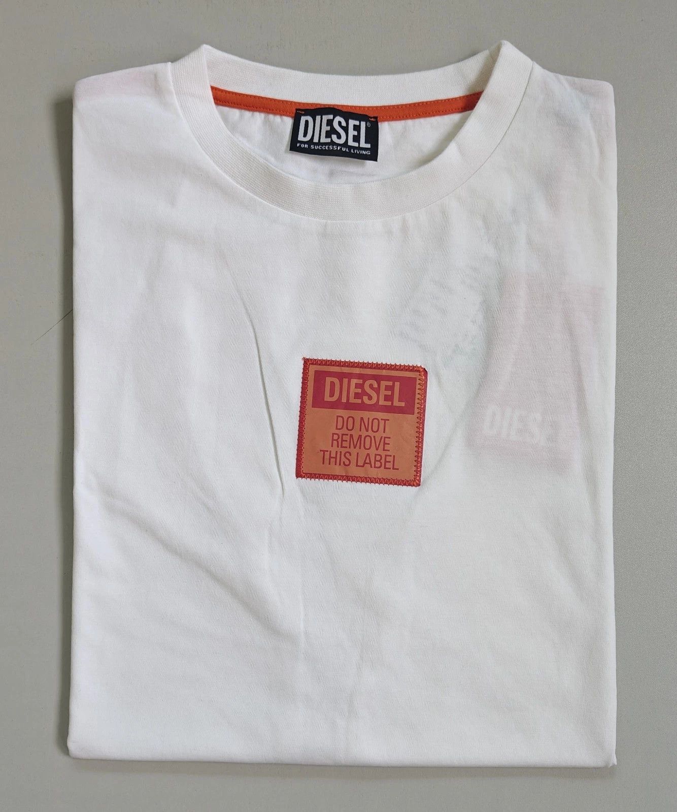 DIESEL White T-Shirt With Logo Patch T 4142