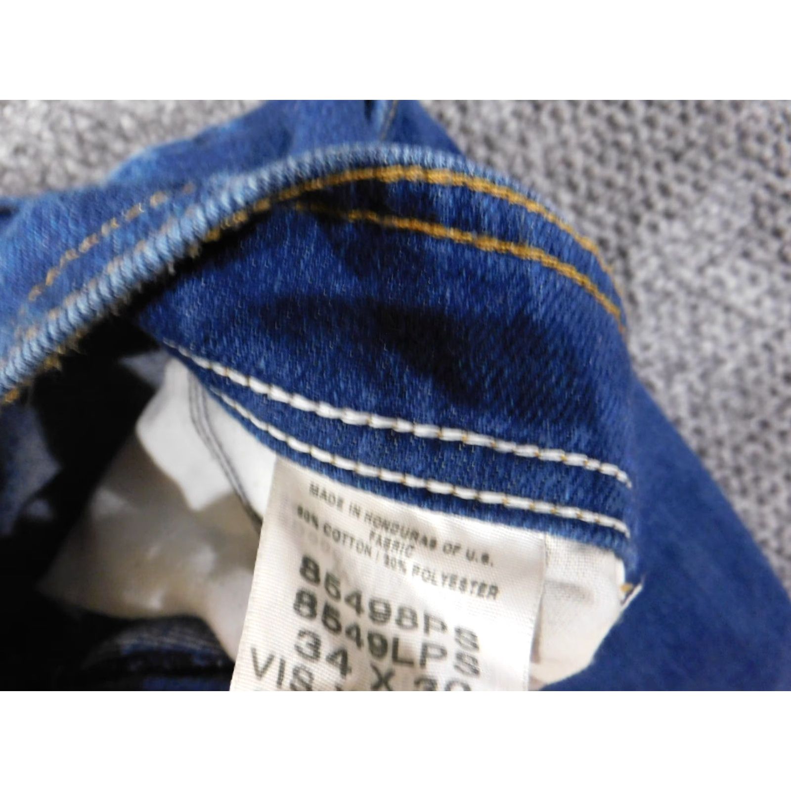 Wrangler Wrangler Jeans Mens 34x30 Straight Denim Workwear Blue Dark Wash Blue Denim Cowboy Pattern Pockets Zipper 34 30 Regular Mens Size US 34 / EU 50 - 3 Thumbnail