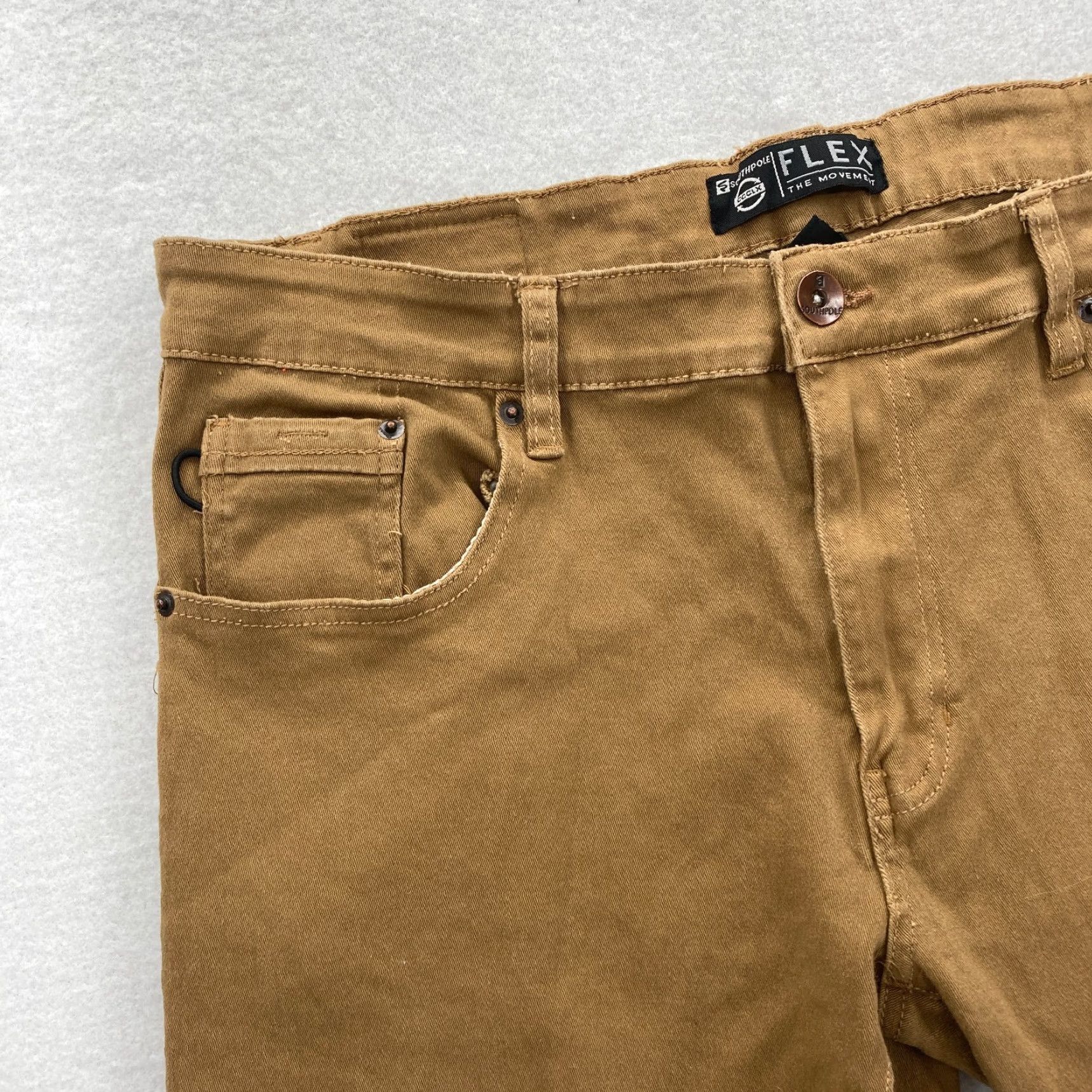 Southpole Southpole Jeans Slim Straight Denim 38x32 Brown Stretch CCLX Flex Mens Regular 38 Inseam 32in Brown Cotton Blend Spandex Straight Leg Jeans Size US 38 / EU 54 - 3 Thumbnail