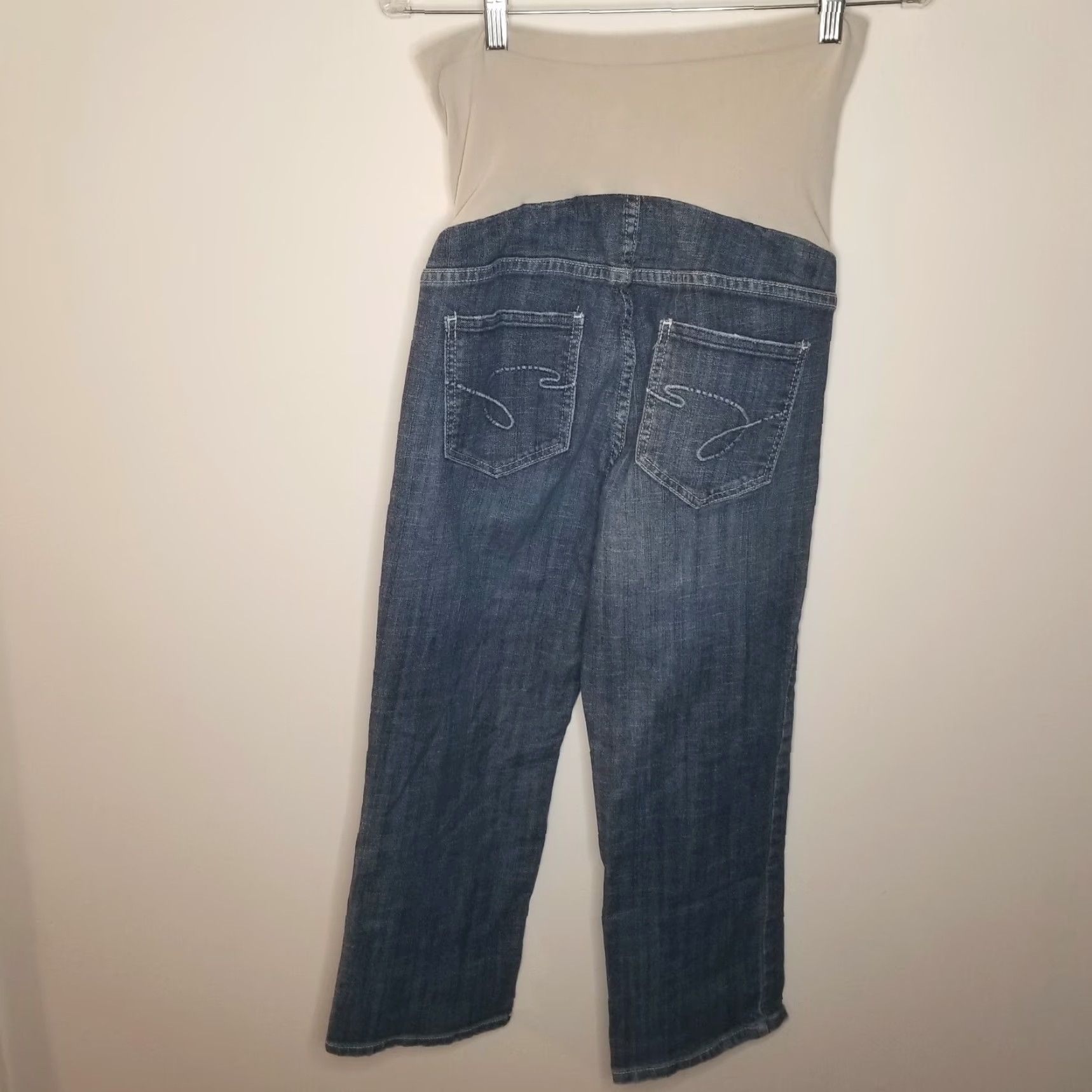 Vintage American Star Maternity Jeans Womens Medium Blue Cropped Size 32" / US 10 / IT 46 - 4 Thumbnail