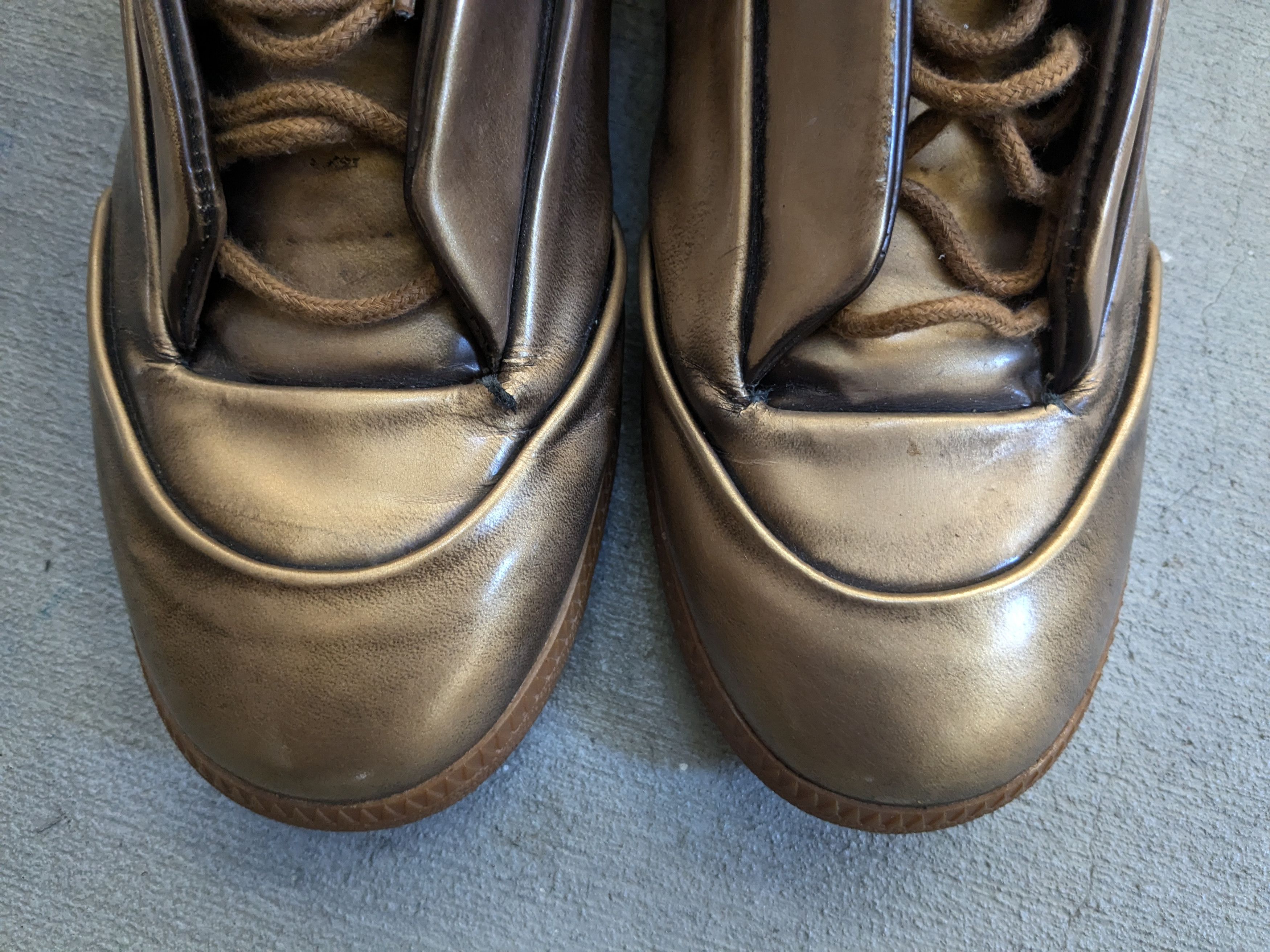 Maison Margiela Maison Margiela Future Gold 10 43 High Tops Leather Gum Size US 10 / EU 43 - 5 Thumbnail