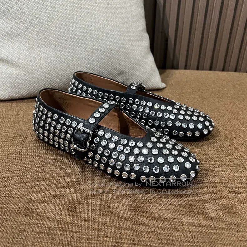 Alaia Alaia Women's Crystal Accented Ballet Flat Shoes. Size US 5.5 / IT 35.5 - 1 Thumbnail