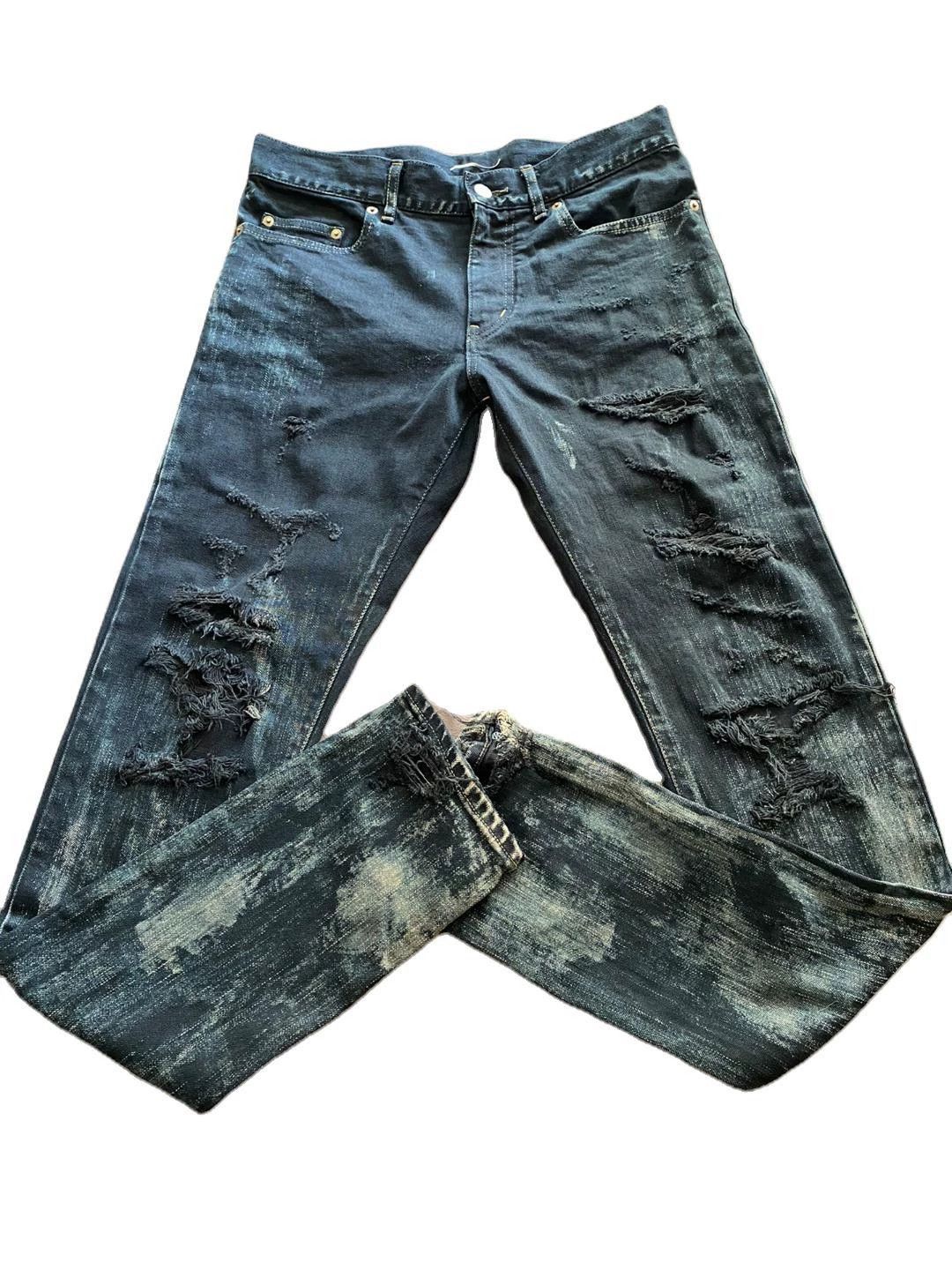 Saint Laurent Paris Saint Laurent Paris Blue Destruction Jeans Size US 30 / EU 46 - 1 Thumbnail