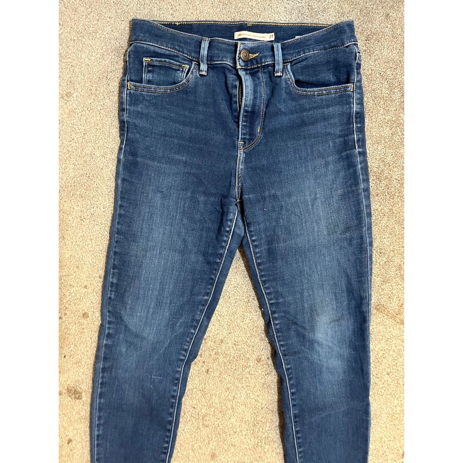 Levi's Levi's Levi's 720 High Rise Super Skinny Jeans Women Size 27 Blue Denim 27x30 Size 27" / US 4 / IT 40 - 4 Thumbnail