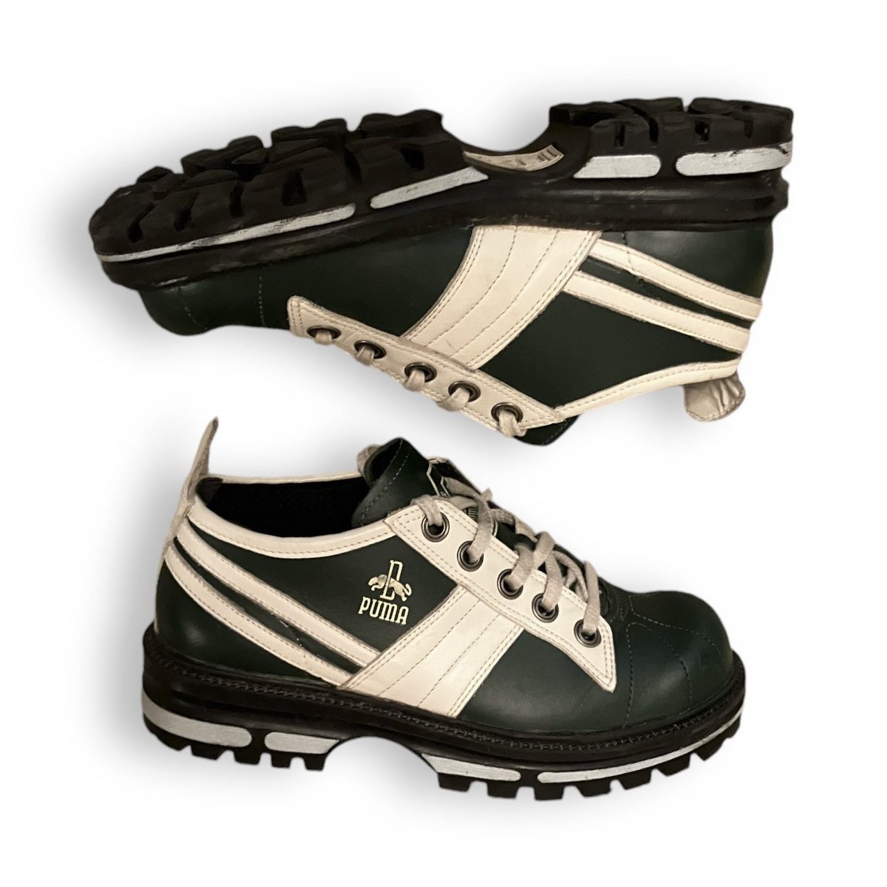 Puma Ultra Rare 80s Vintage Green Puma Archive Leather Boots Size US 5 / IT 35 - 8 Thumbnail