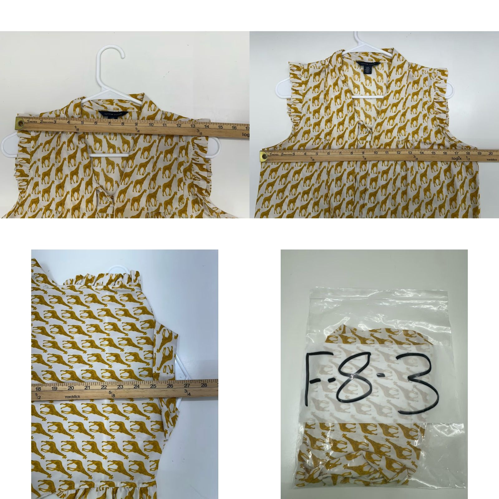 Tommy Hilfiger Tommy Hilfiger Womens Tank Top Size Large Button Up Giraffe Yellow Necktie Size L / US 10 / IT 46 - 8 Thumbnail