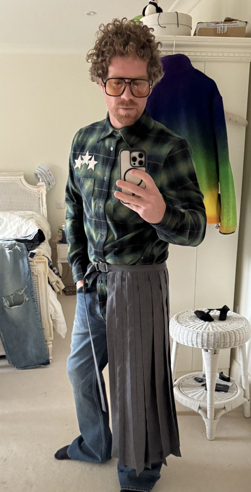 Dior $3.9k FW23 Dior buckle belt kilt skirt Kim Jones grey grail Size ONE SIZE - 3 Thumbnail