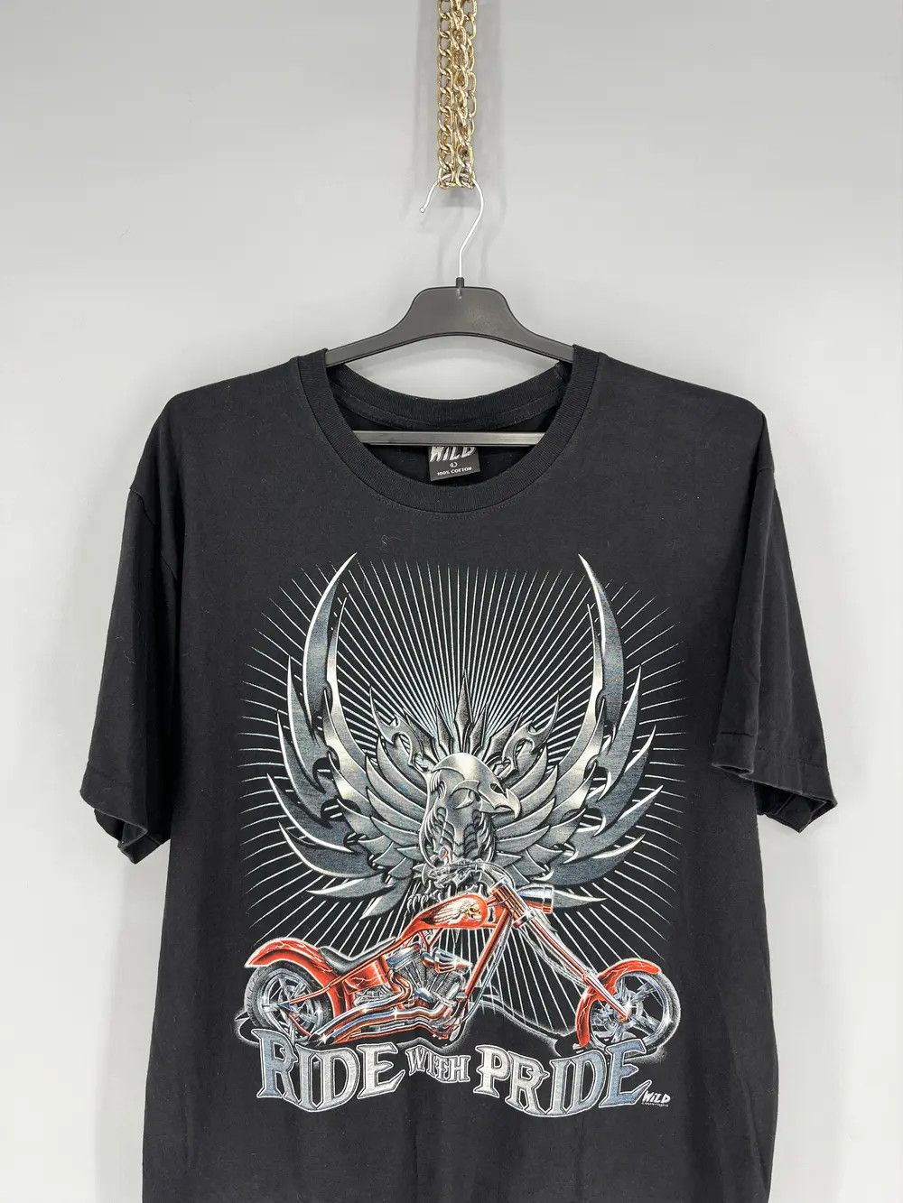 Band Tees × Vintage Vintage Bay Biker Ride With Pride Motobike Chopper Wild Size US L / EU 52-54 / 3 - 6 Thumbnail