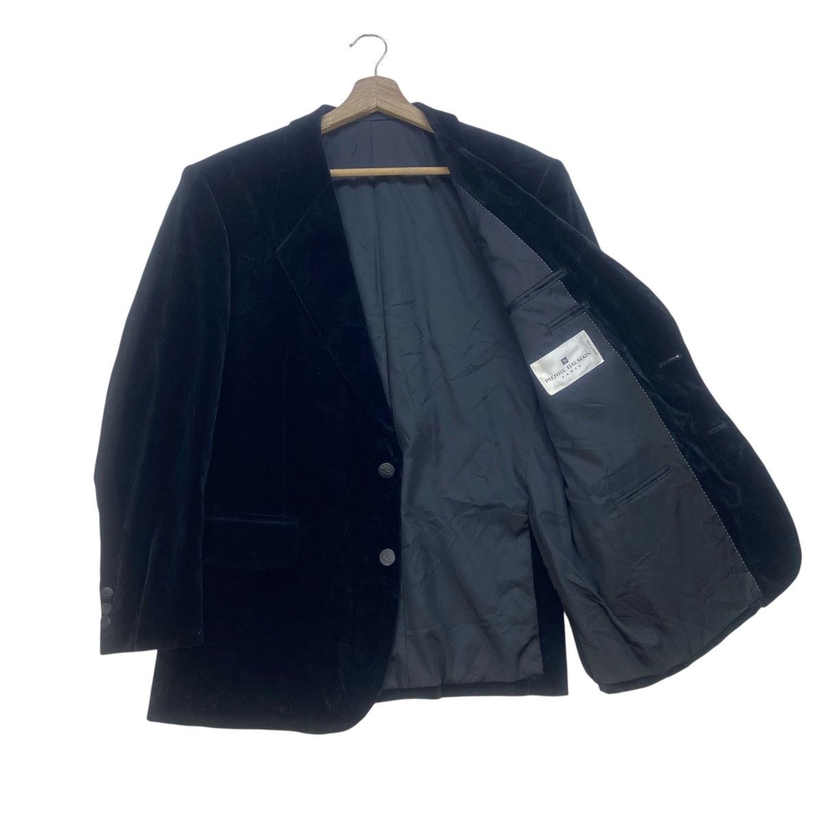 Pierre Balmain Vintage Pierre Balmain Black Velvet Blazer Coat Size US S / EU 44-46 / 1 - 1 Thumbnail