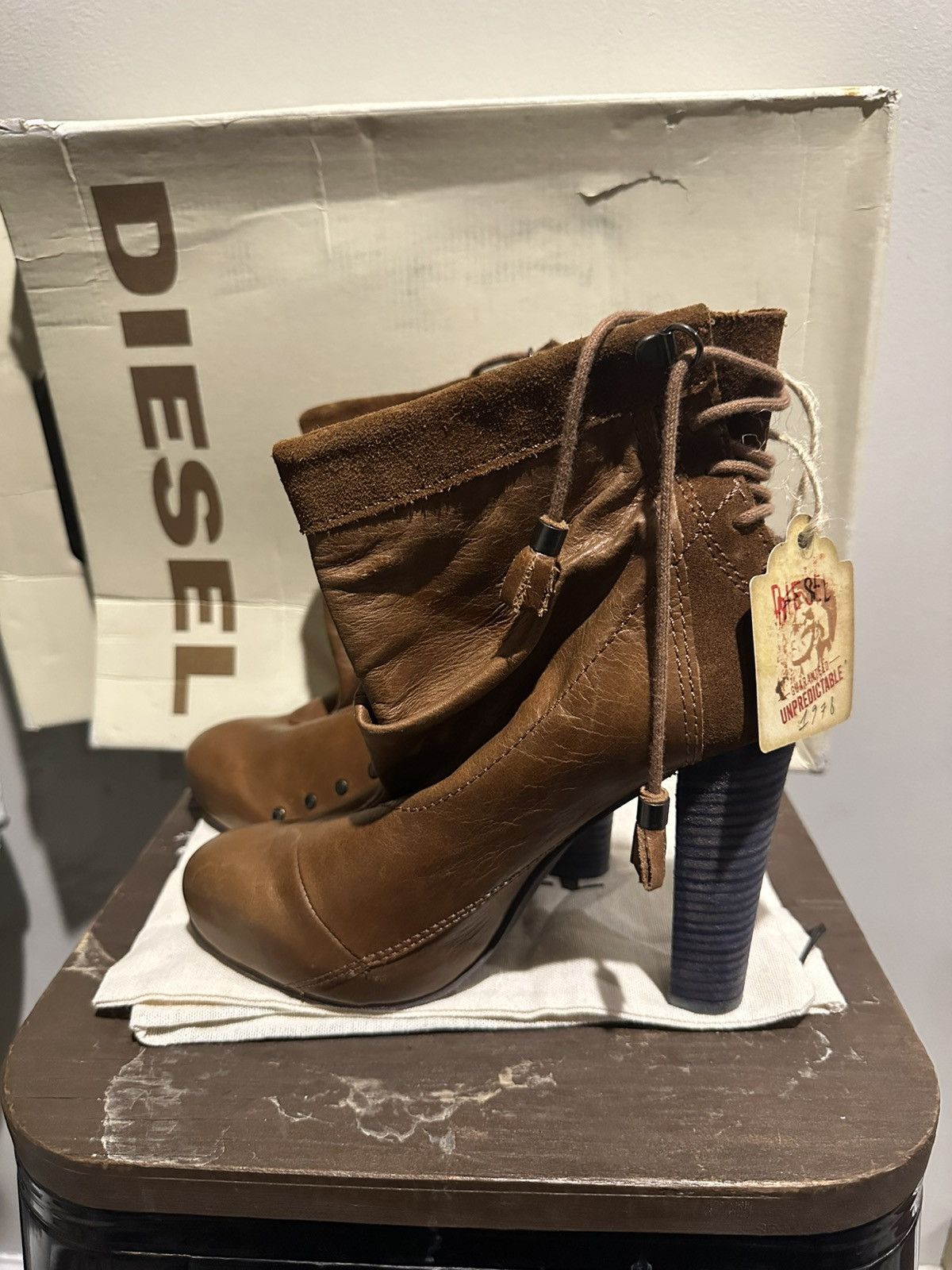 Diesel Diesel Leather Women’s Boots Size US 7.5 / IT 37.5 - 1 Thumbnail