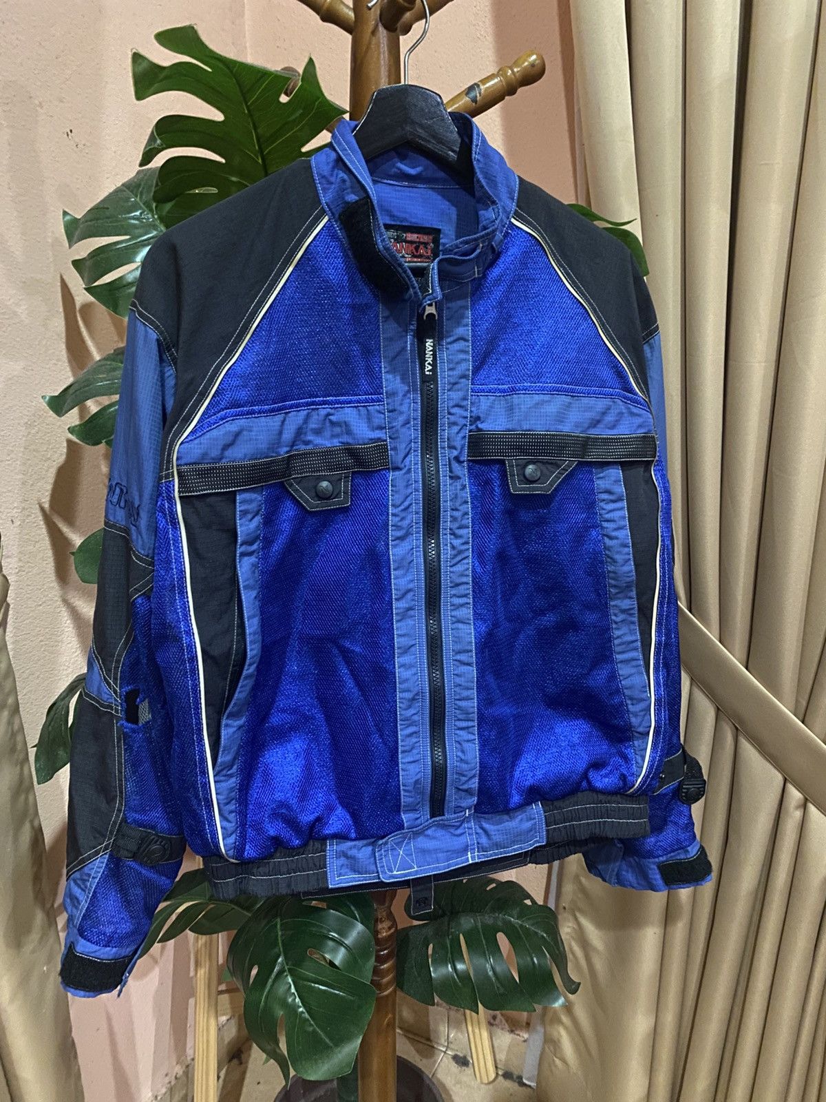 Japanese Brand Nankai Vintage Mesh Motorcycle Jacket - Blue & Black Size US L / EU 52-54 / 3 - 3 Thumbnail