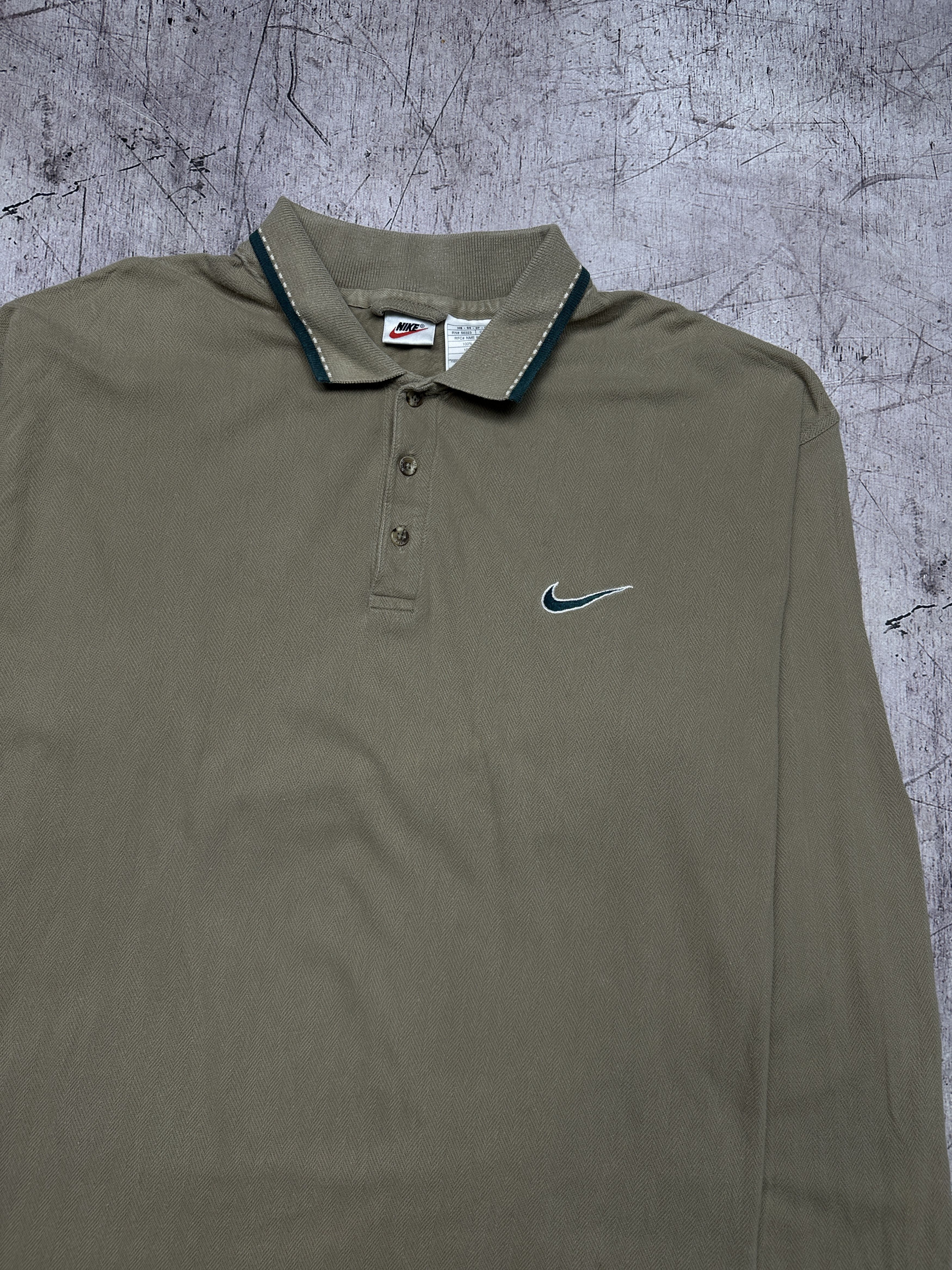 Nike Nike 90s Vintage Long Sleeve Polo Shirt Size US L / EU 52-54 / 3 - 2 Thumbnail