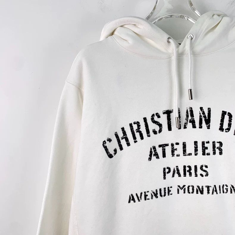 Dior Dior White logo letter hooded long-sleeved sweatshirt 2506- Size US L / EU 52-54 / 3 - 3 Thumbnail