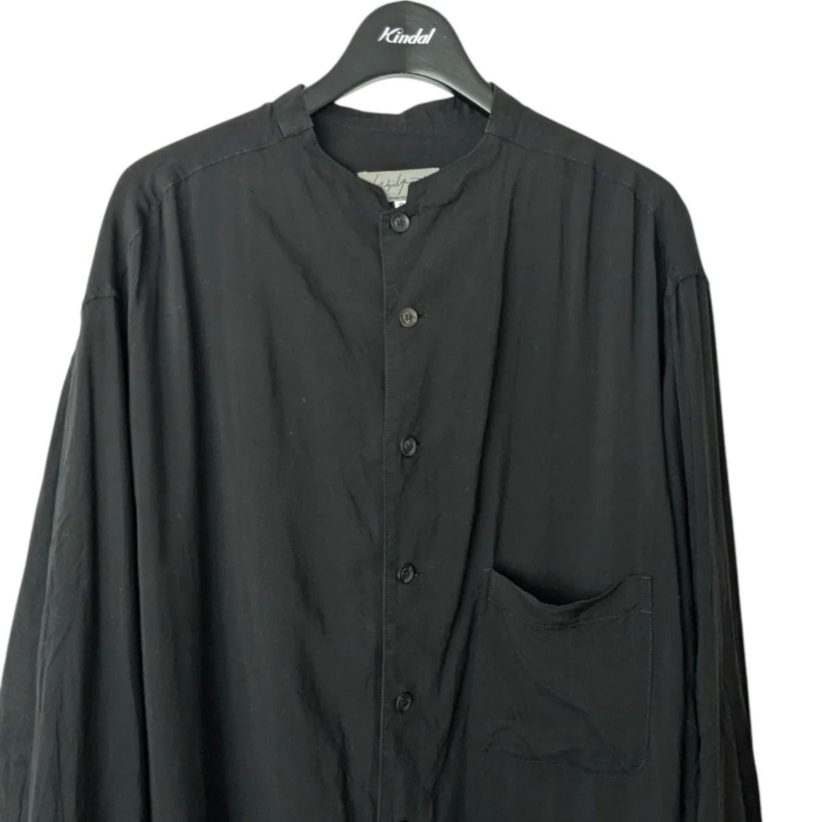 Yohji Yamamoto Yohji Yamamoto pour homme/ Tencel collarless shirt Size US M / EU 48-50 / 2 - 3 Thumbnail