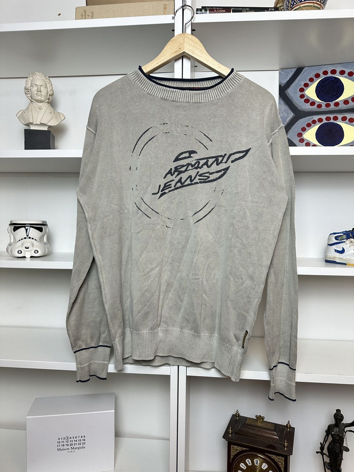 Armani Vintage y2k 2000s Armani jeans knitwear jumper sweater Size US L / EU 52-54 / 3 - 1 Thumbnail