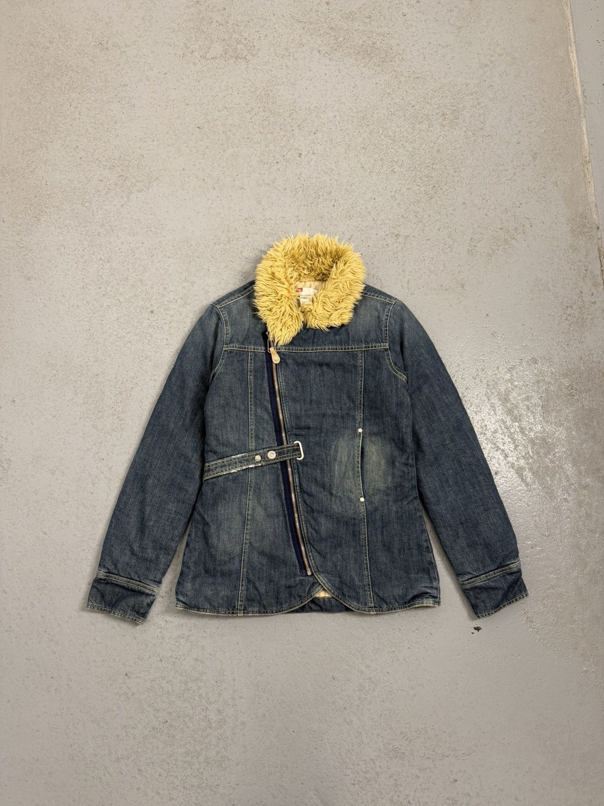 Diesel Vintage Diesel Fur Deconstructed Belted Denim Jacket Size L / US 10 / IT 46 - 1 Thumbnail