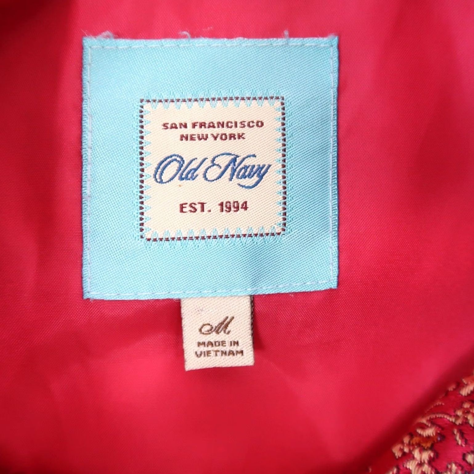 Old Navy VINTAGE Old Navy Pink Satin Embroidered Asian-Inspired Jacket M Women's Short Sleeve Silk? Nylon? (Note: Please verify fabric) Size M / US 6-8 / IT 42-44 - 6 Thumbnail
