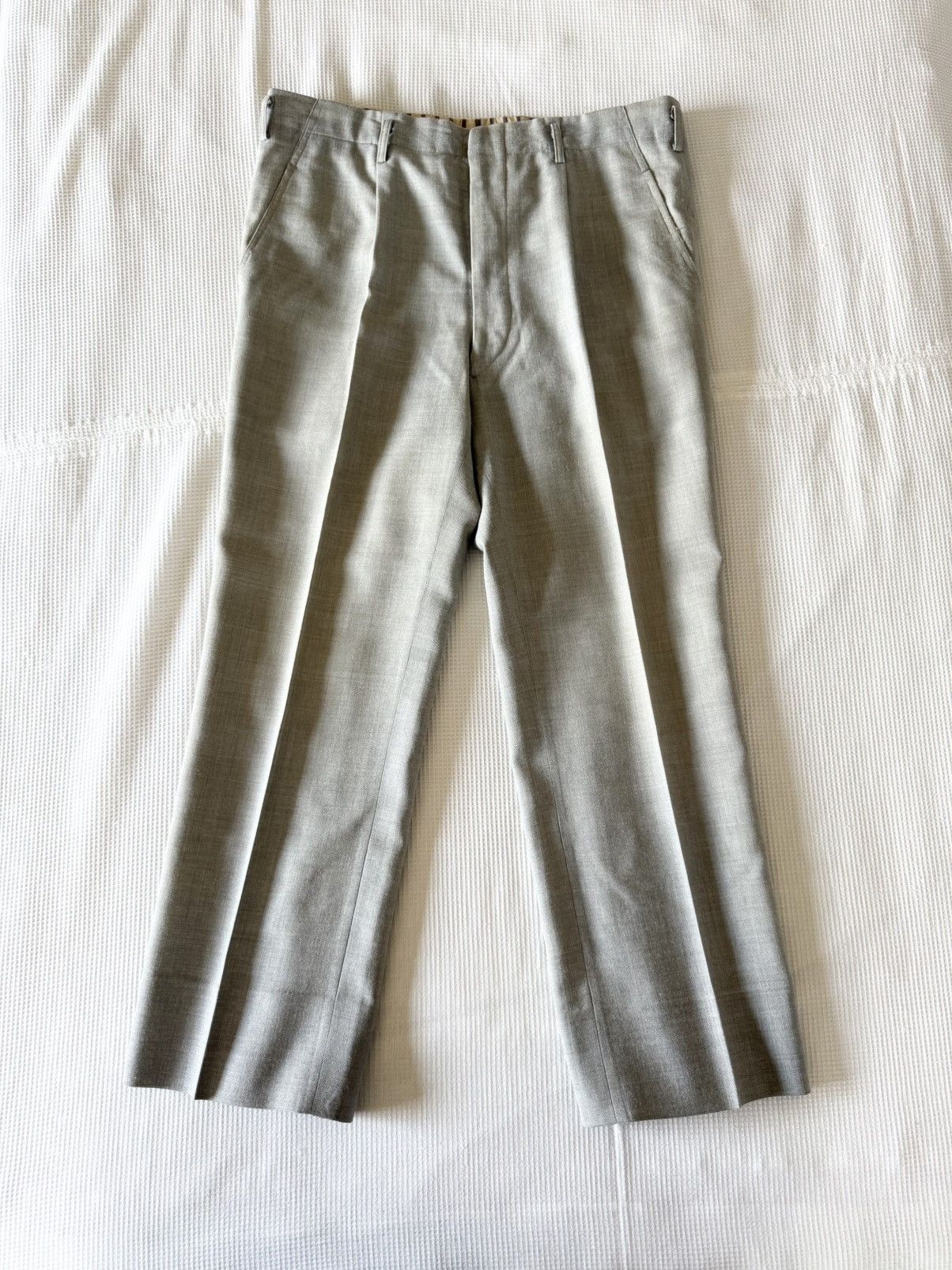 Other Spring&Summer Vintage Japanese Light Grey Linen–Wool Slacks Size US 32 / EU 48 - 6 Thumbnail