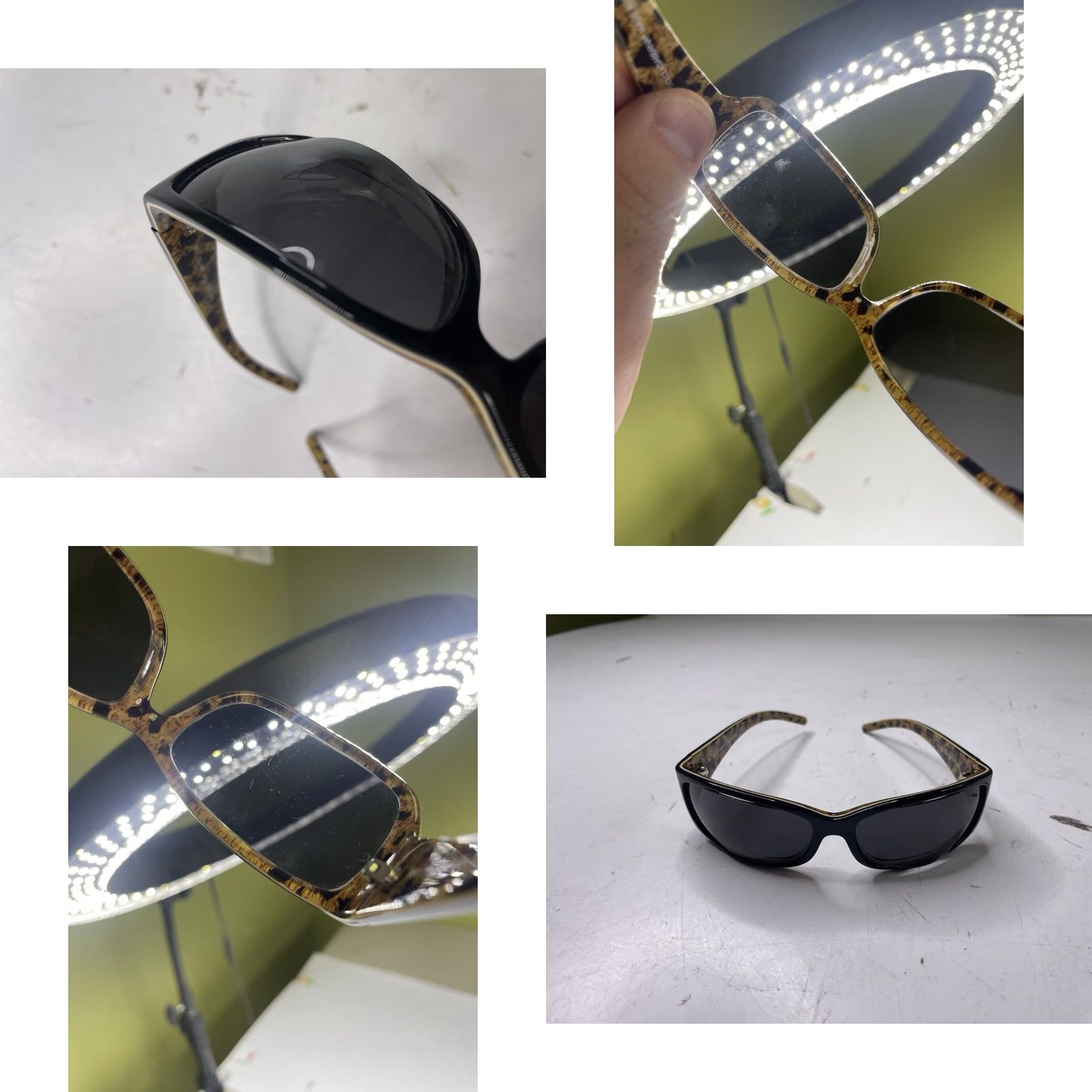 Dolce & Gabbana VINTAGE Dolce&Gabbana Sunglasses Womens DG 643S 819 Black Leopard Print Square Plastic Tinted Gray Lens Womens, Leopard Theme, 643S, 819, Light wear Size ONE SIZE - 8 Thumbnail