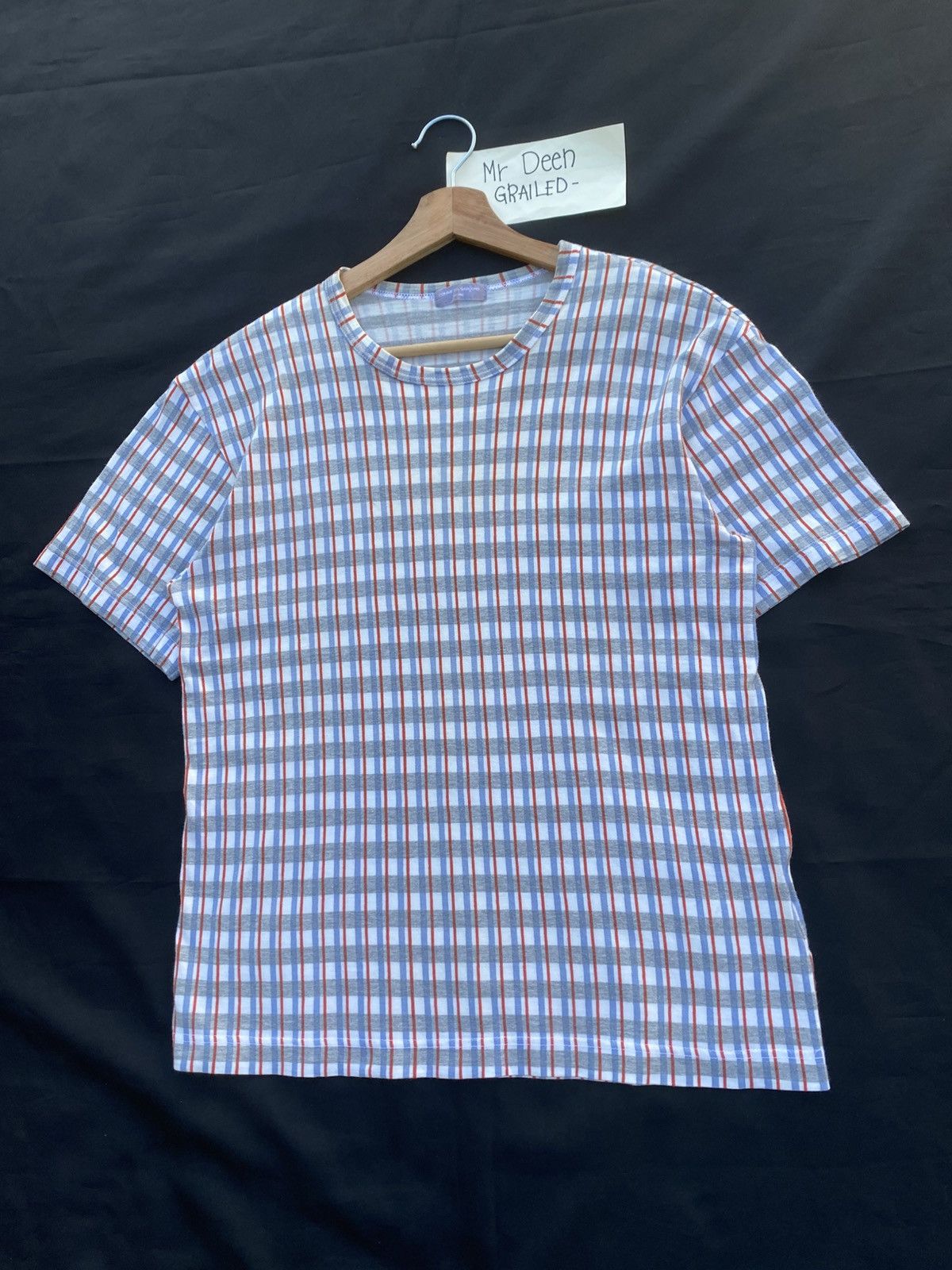 Rare Vtg AD2001 Comme Des Garcons CDG Checkered Tshirt