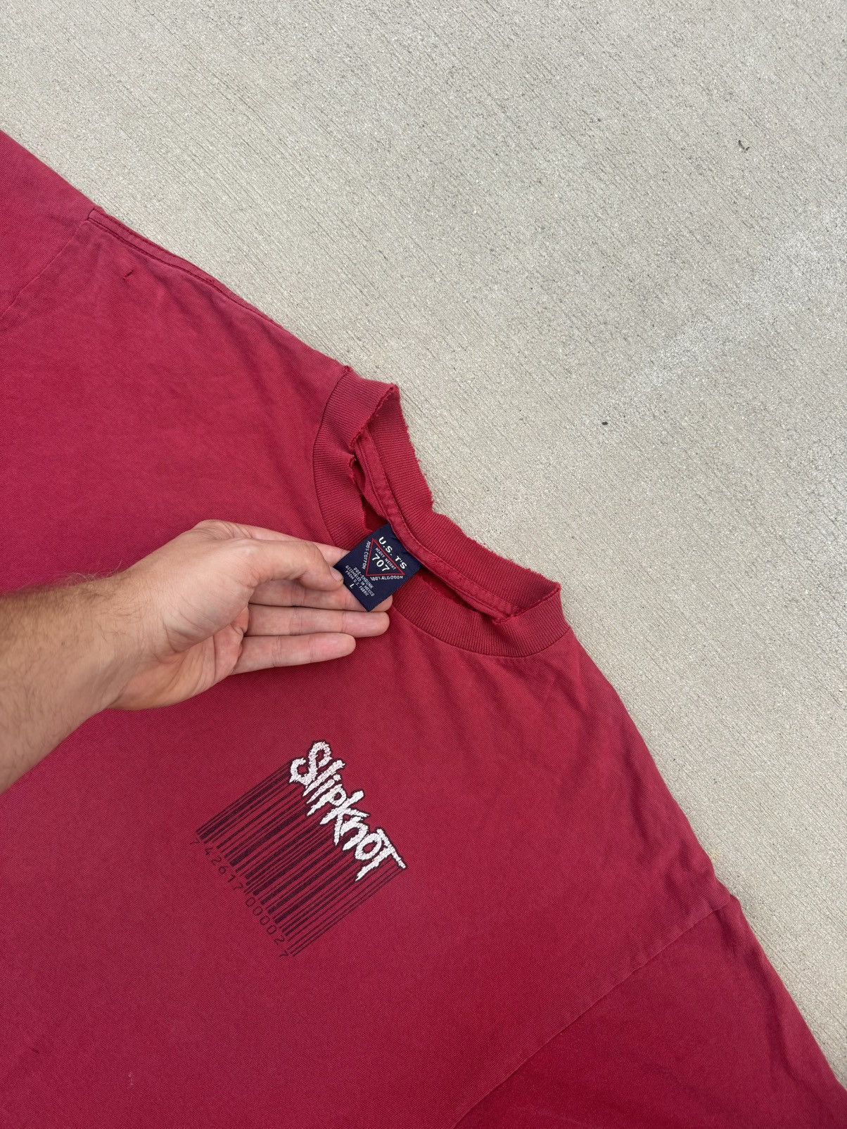 Band Tees × Slipknot × Vintage Thrashed 1999 SlipKnot Bar Code double sided Grail Rare 90s Size US L / EU 52-54 / 3 - 3 Thumbnail