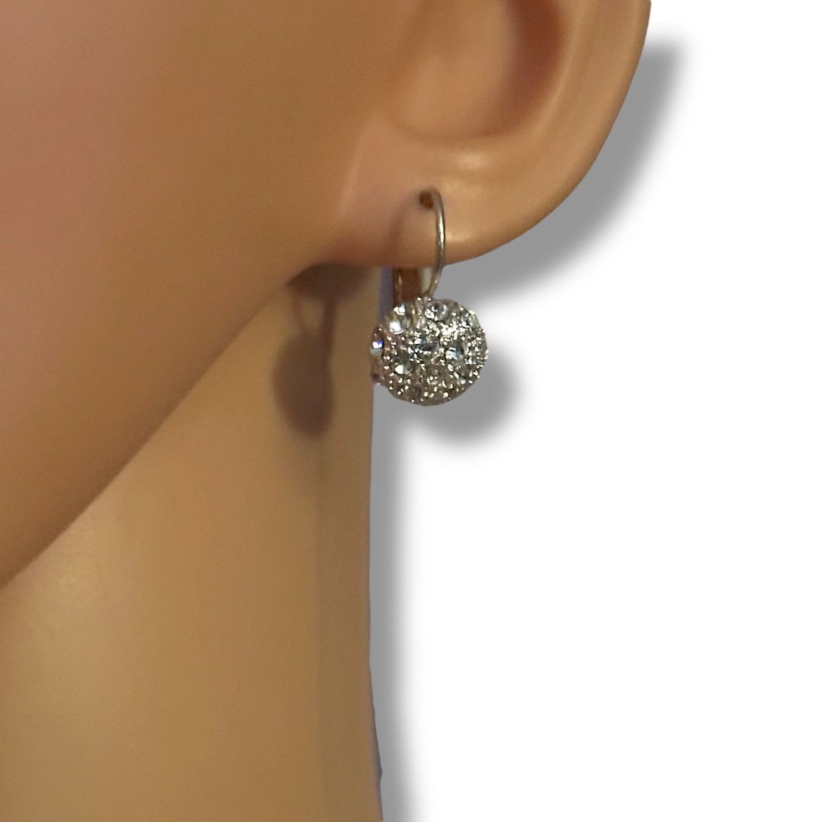 Other Silver tone paved crystal ball dangle earrings Size ONE SIZE - 2 Thumbnail