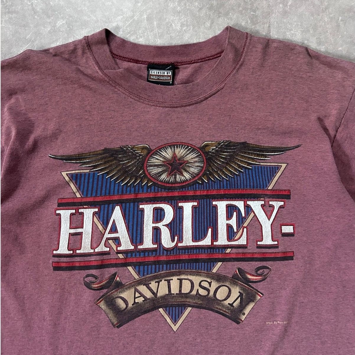Harley Davidson 90s Vintage Harley Davidson Crest Salmon Pink T Shirt Size L Size US L / EU 52-54 / 3 - 2 Thumbnail