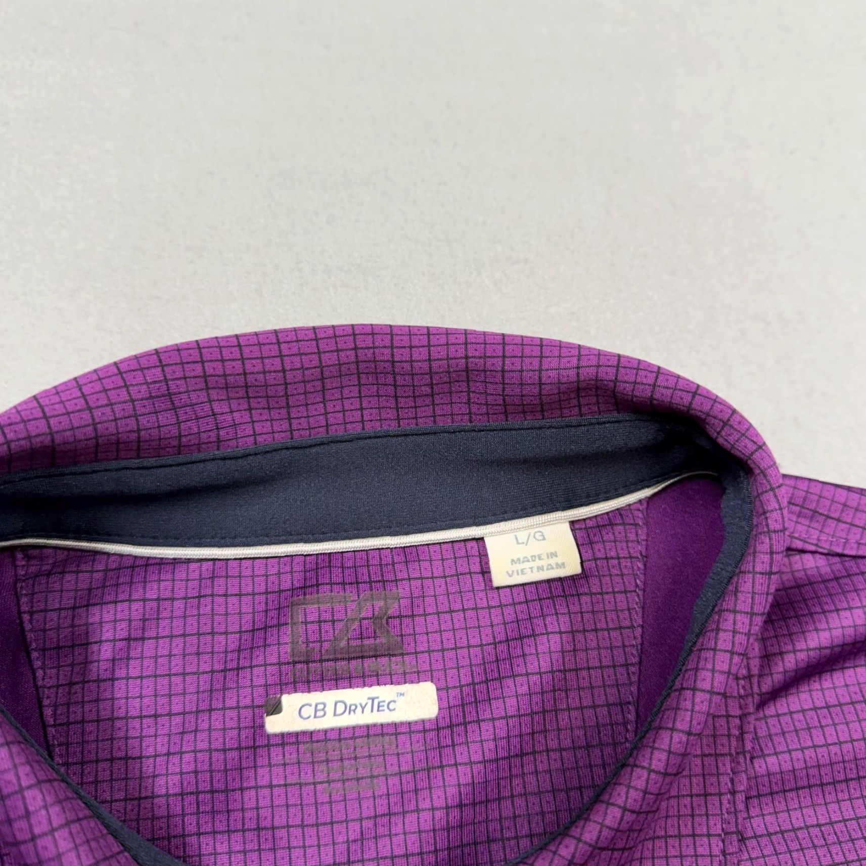 Cutter & Buck Cutter & Buck Polo Shirt Mens L Purple Check CB DryTec Golf Polo Shirt Men L Purple Check 90s? Size US L / EU 52-54 / 3 - 3 Thumbnail