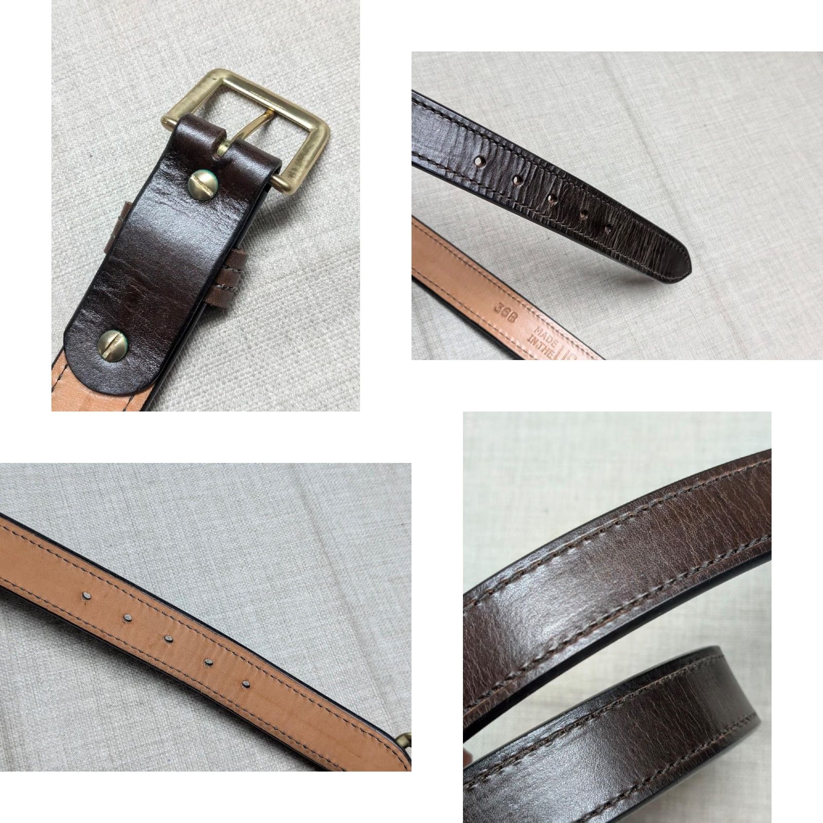 Vintage VINTAGE Beretta Belt 34 USA Made Cowhide Leather Western Buckle Brown 1-1/2" Belt Size 34 - 8 Thumbnail