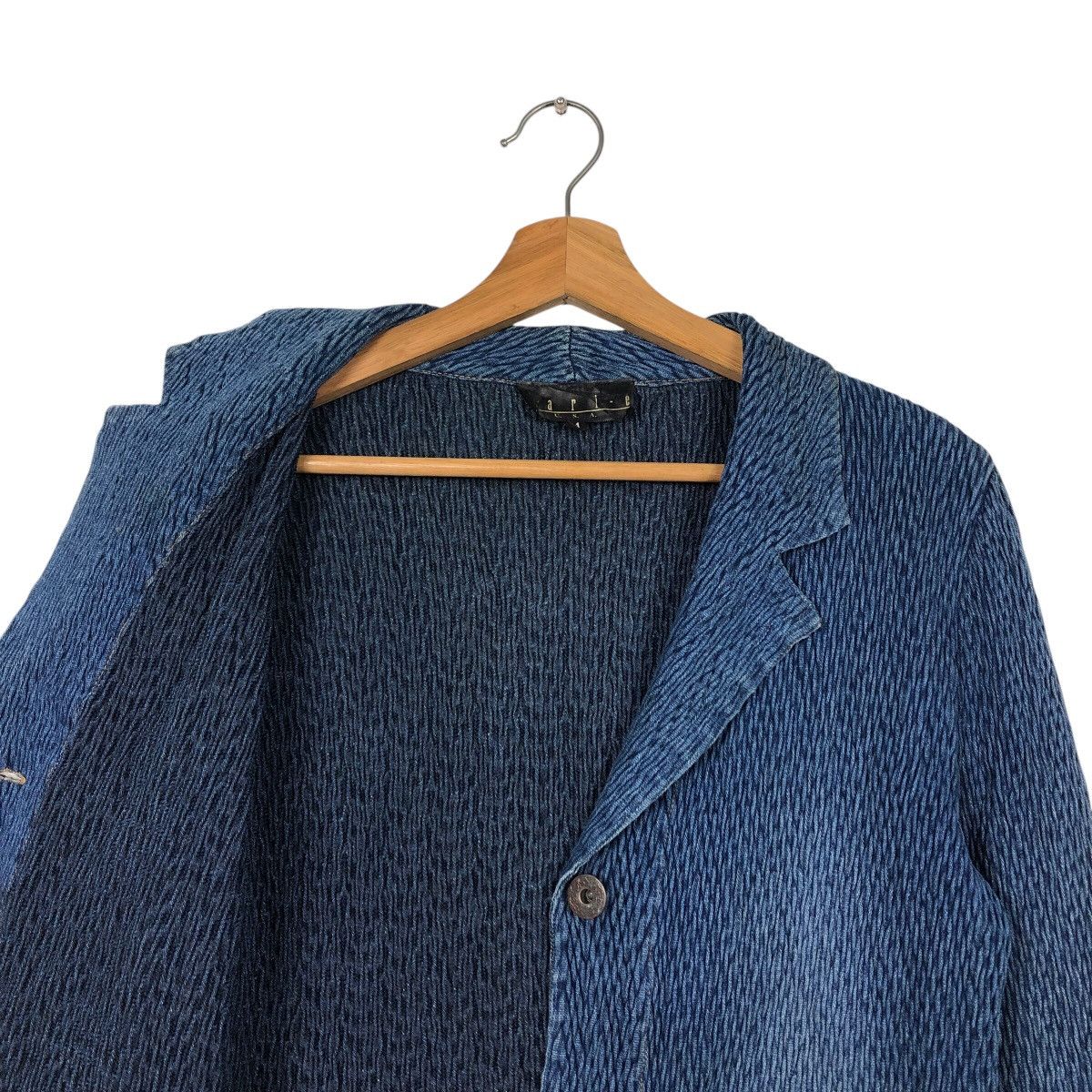 Japanese Brand 📌Pleated Cropped Biker Jacket Marie Usa Blue Indigo Size US M / EU 48-50 / 2 - 13 Thumbnail