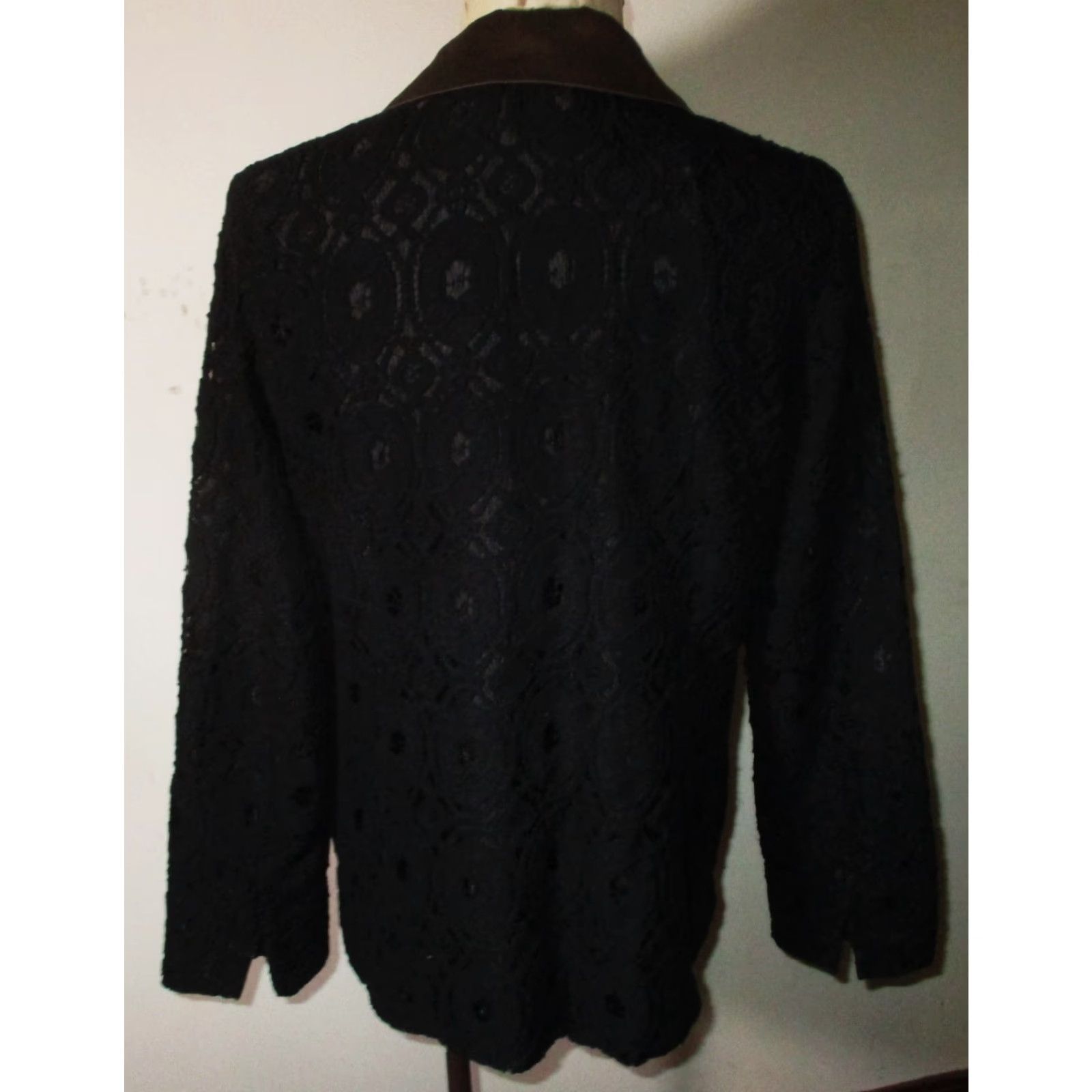 Vintage WINTER SILKS Jacket Women's Size L Black Lace Silk Trim NWT Size L / US 10 / IT 46 - 5 Thumbnail