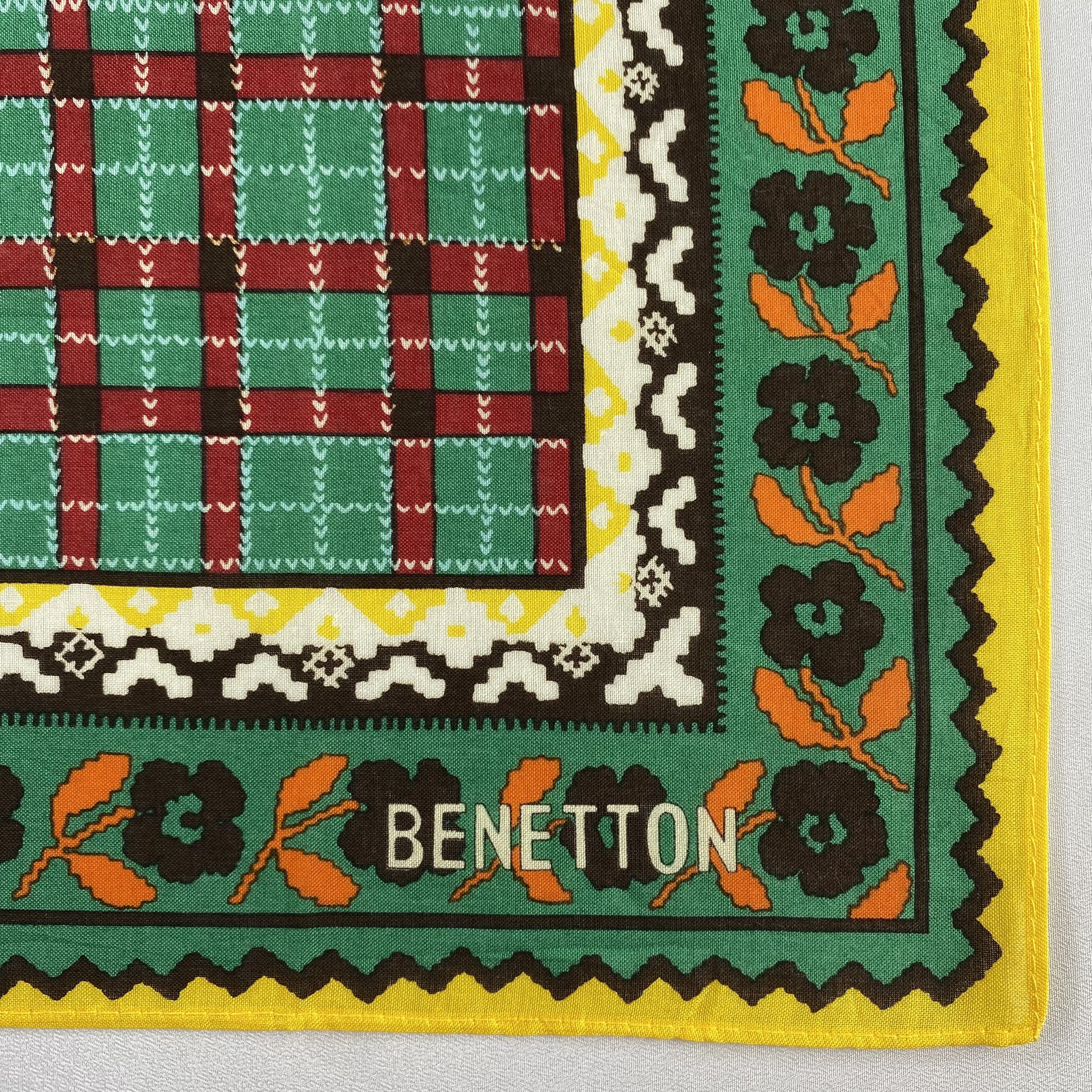 Benetton × Vintage Benetton Neckerchief / Bandana / Handkerchief-P647 Size ONE SIZE - 3 Thumbnail