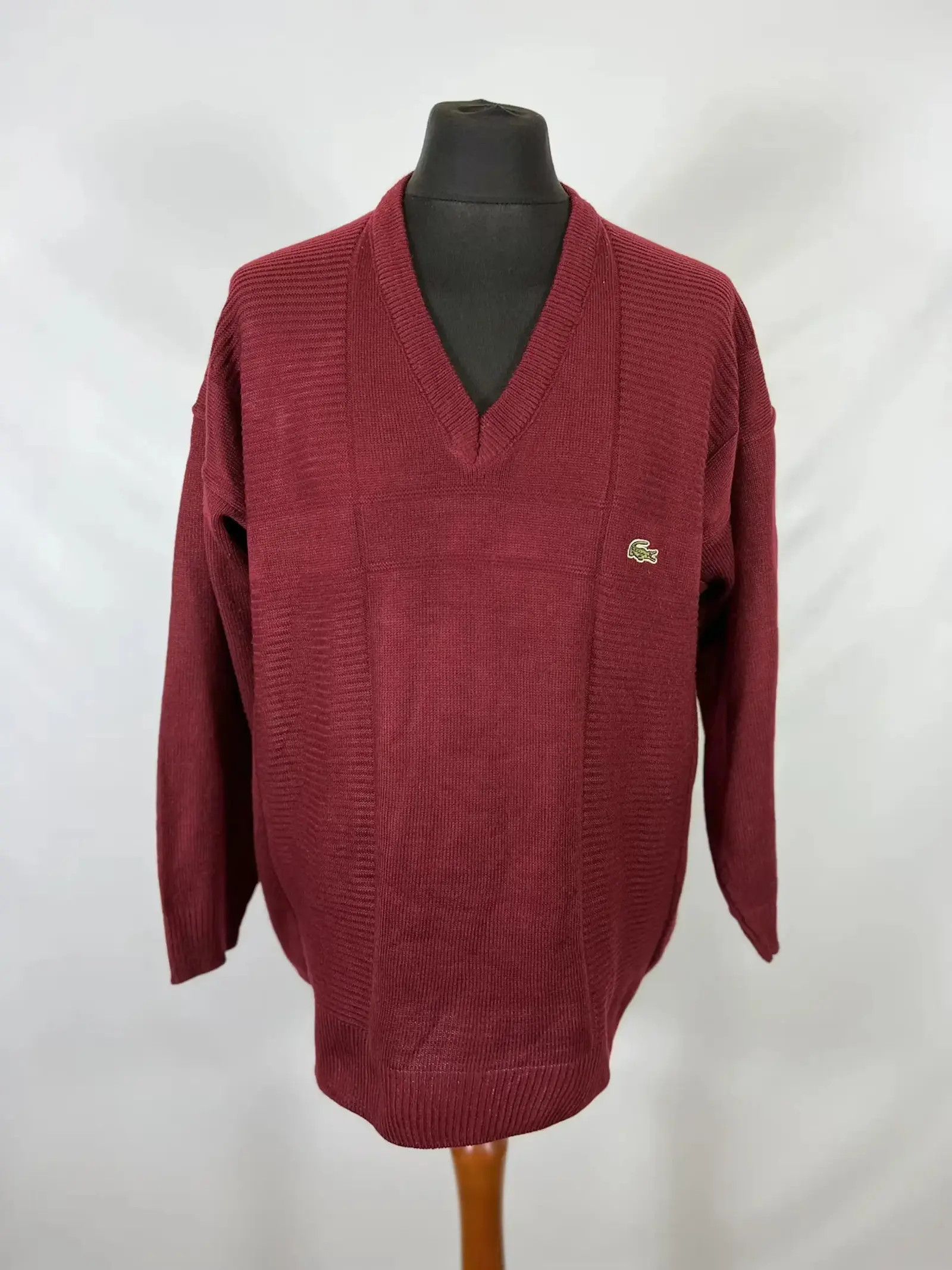 Lacoste × Vintage Vintage Lacoste Chemise knit v-neck sweater Size US XXL / EU 58 / 5 - 1 Thumbnail