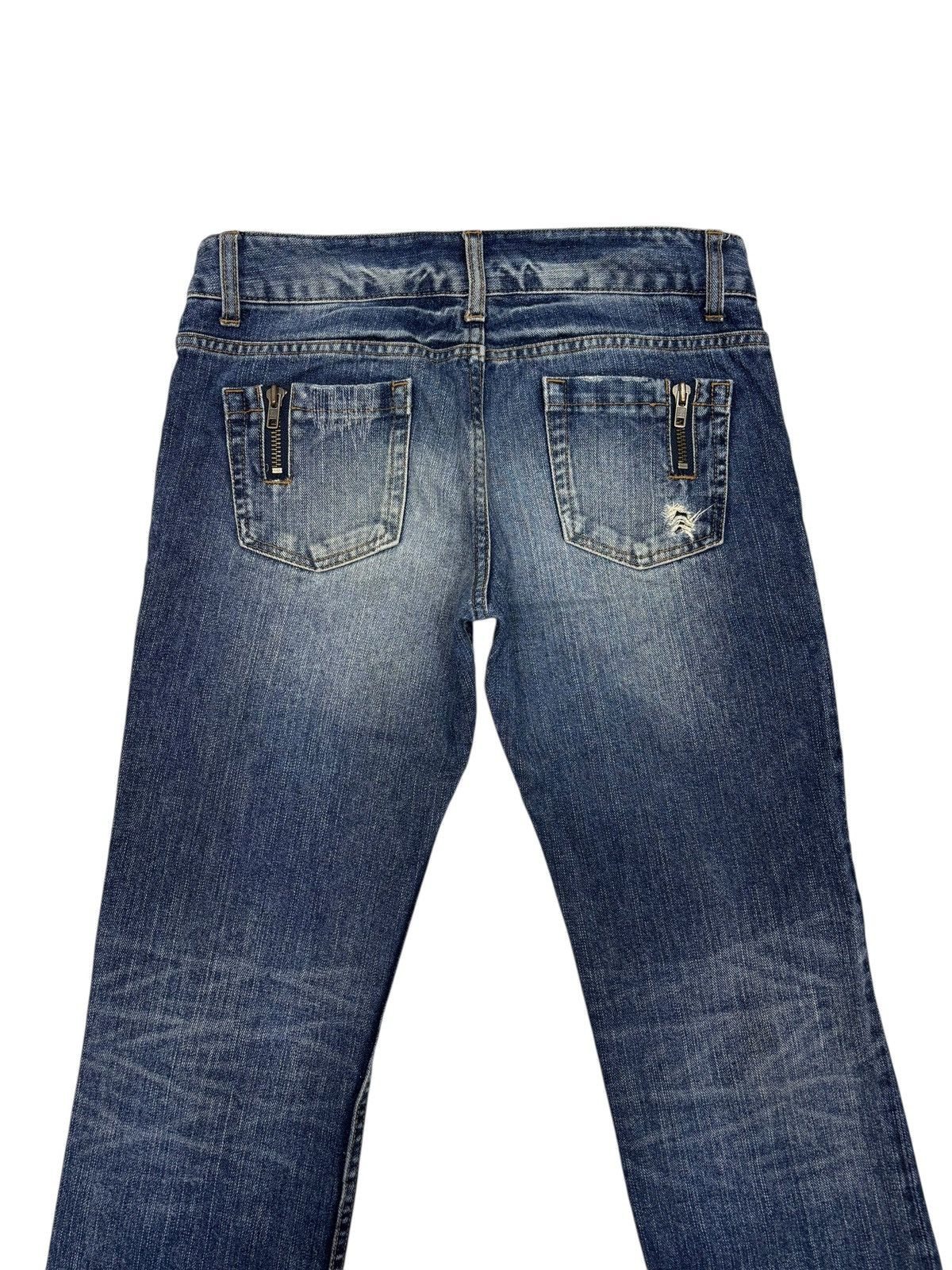 If Six Was Nine Yevs Distressed Zigzag Slim Straight Skinny Jeans Size 30" / US 8 / IT 44 - 6 Thumbnail
