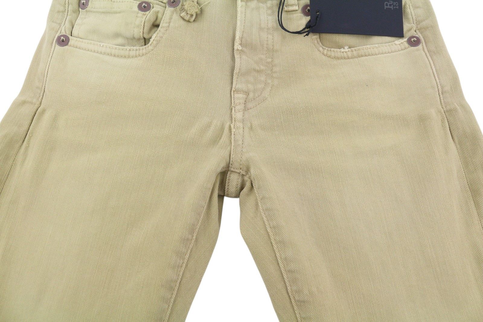 R13 BOY STRAIGHT 24 Khaki Stretchy Faded Ankle Casual 86293 Size 24" / US 00 / IT 34 - 14 Thumbnail