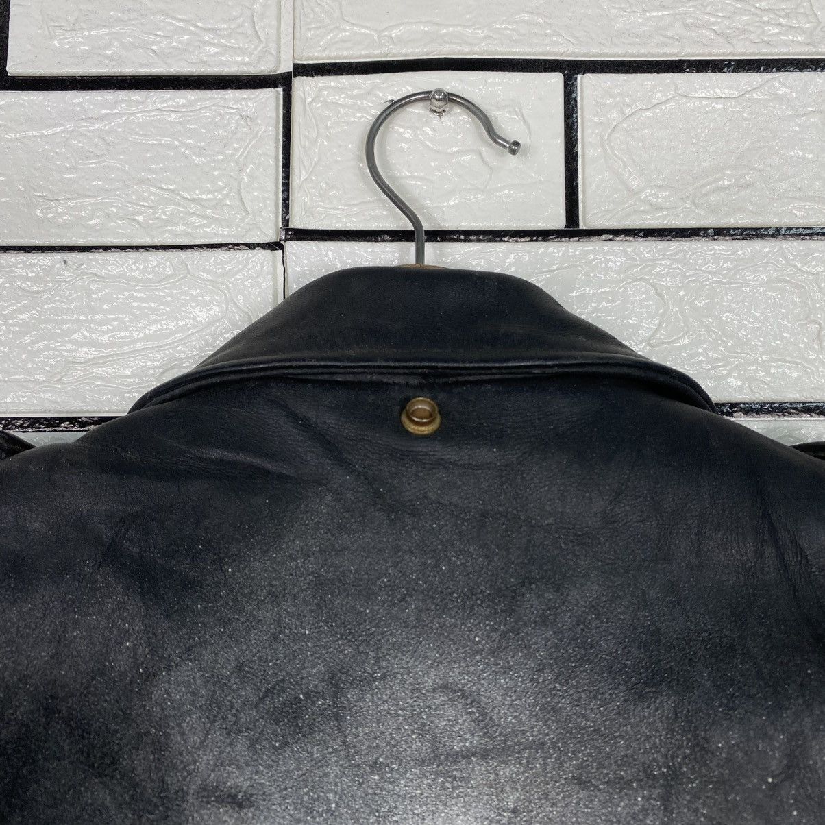 Schott 🔥VINTAGE LEATHER JACKET SCHOTT PERFECTO DOUBLE COLLAR PUNK Size US M / EU 48-50 / 2 - 13 Thumbnail