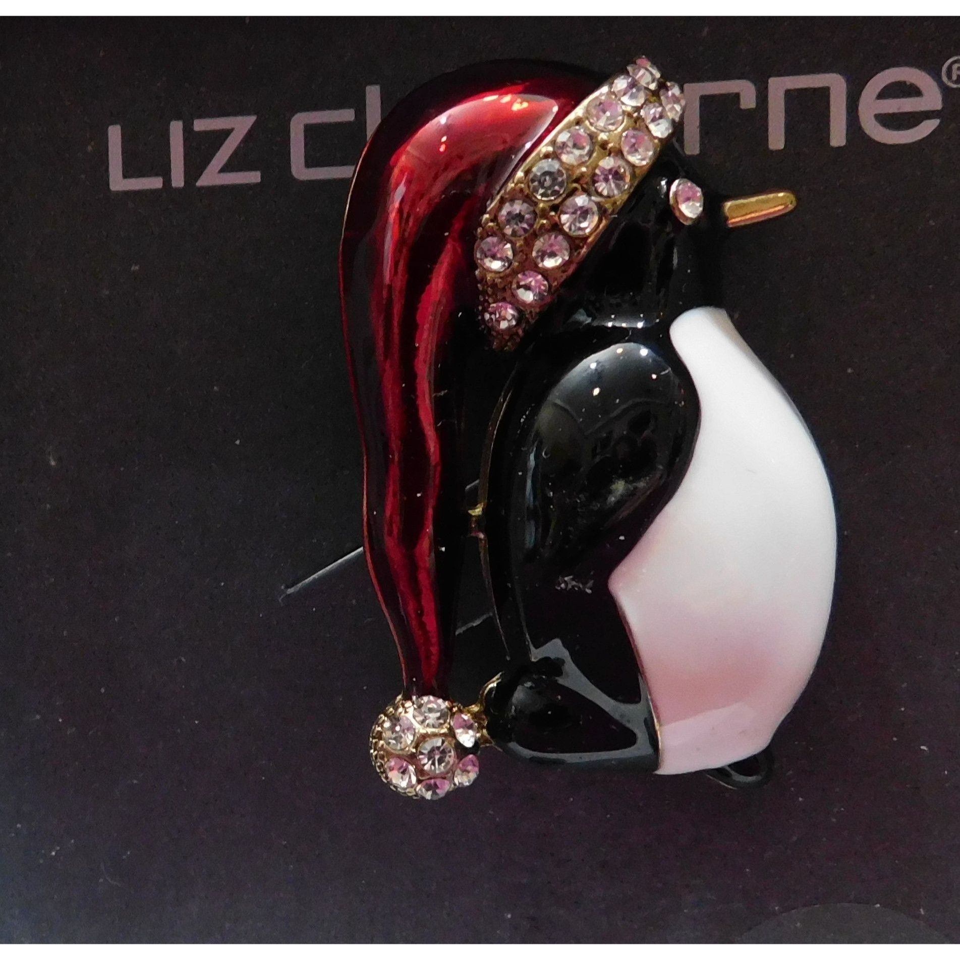 Liz Claiborne Vintage Liz Claiborne Rhinestone Penguin Holiday Brooch Size ONE SIZE - 5 Thumbnail