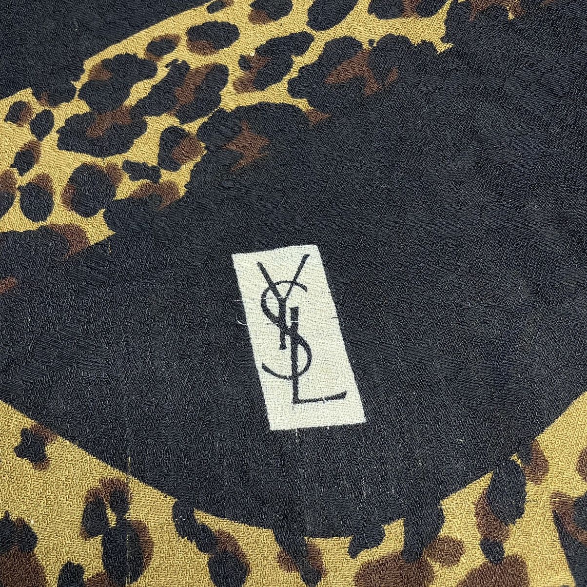 Vintage Vary Rare! Vintage YvesSaintLaurent Leopard Oversized Scarf Size ONE SIZE - 11 Thumbnail