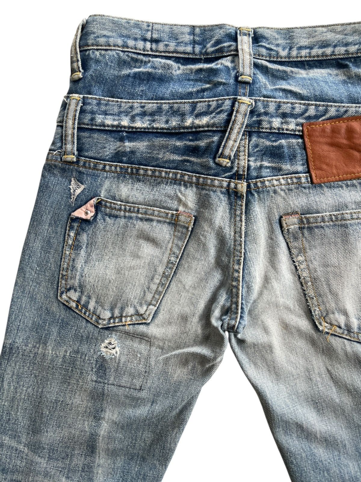 Japanese Brand Antgauge Double Waist Distressed Patchwork Denim Size US 28 / EU 44 - 9 Thumbnail