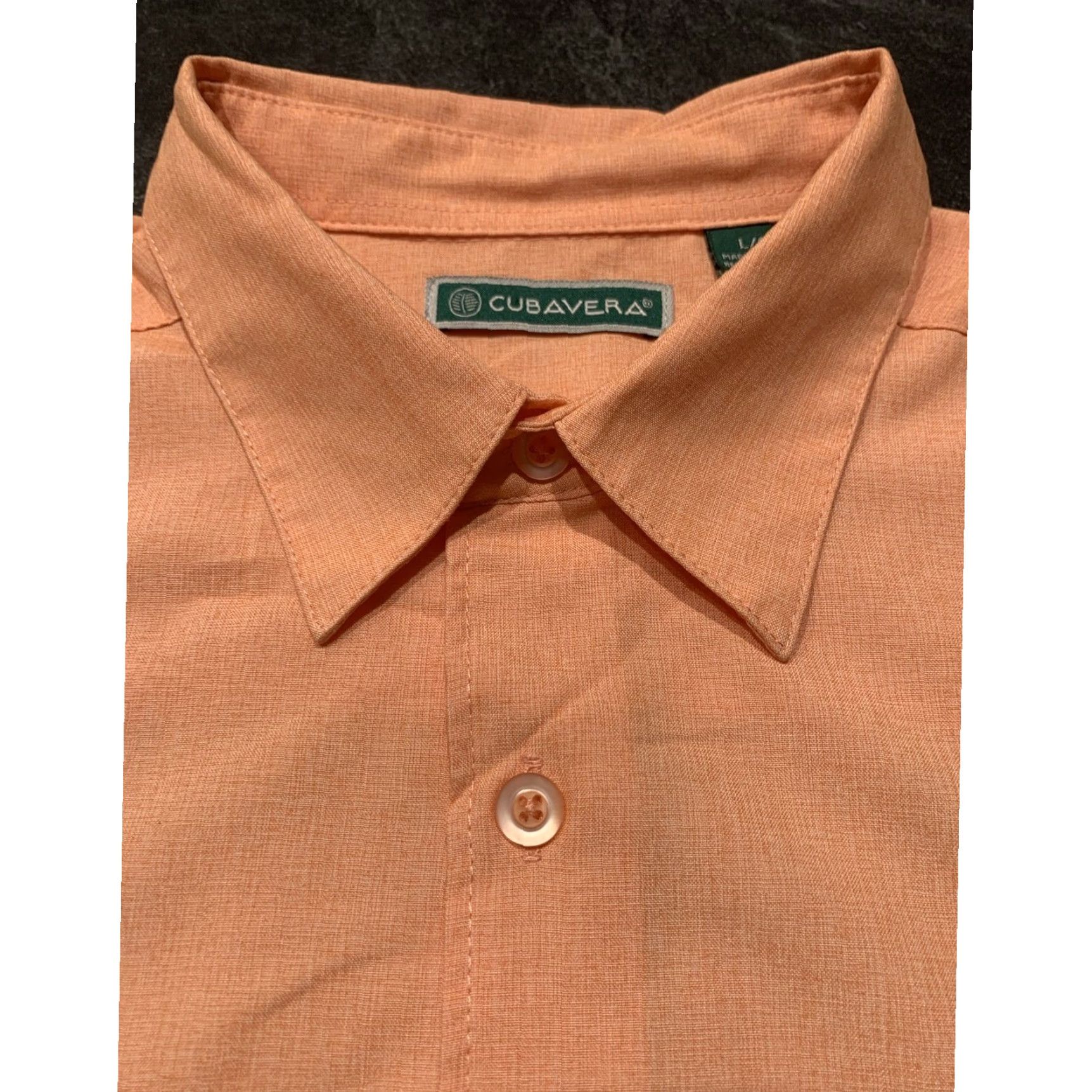Cubavera Cubavera Mens Hawaiian Shirt Large L Rayon Blend Bowling Peach Size US L / EU 52-54 / 3 - 6 Thumbnail