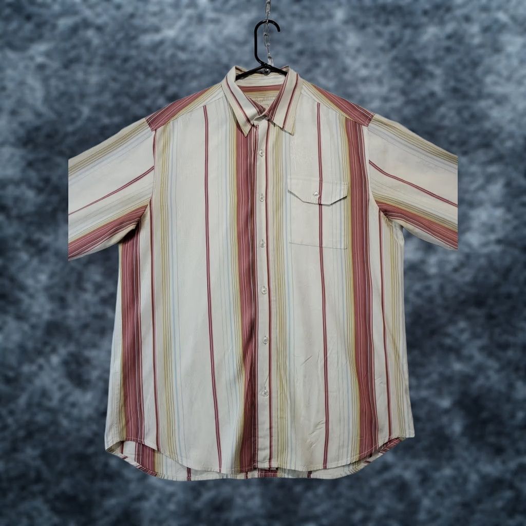 Tommy Bahama Tommy Bahama Silk Blend Casual Shirt Striped Button Front Beach Multicolor Men M Size US M / EU 48-50 / 2 - 1 Thumbnail