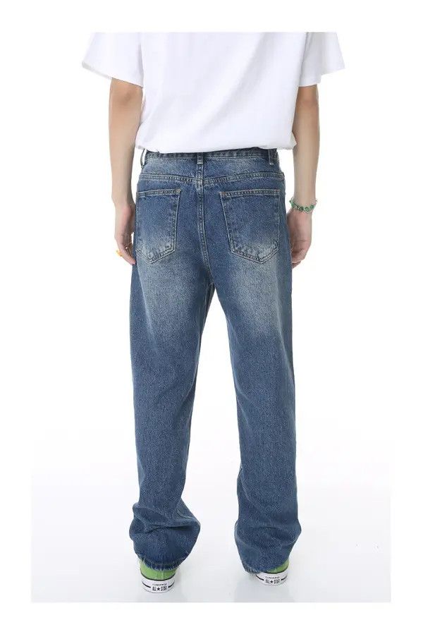 Japanese Brand VIBE Loose straight-leg vintage scratched washed jeans Size US 32 / EU 48 - 4 Thumbnail