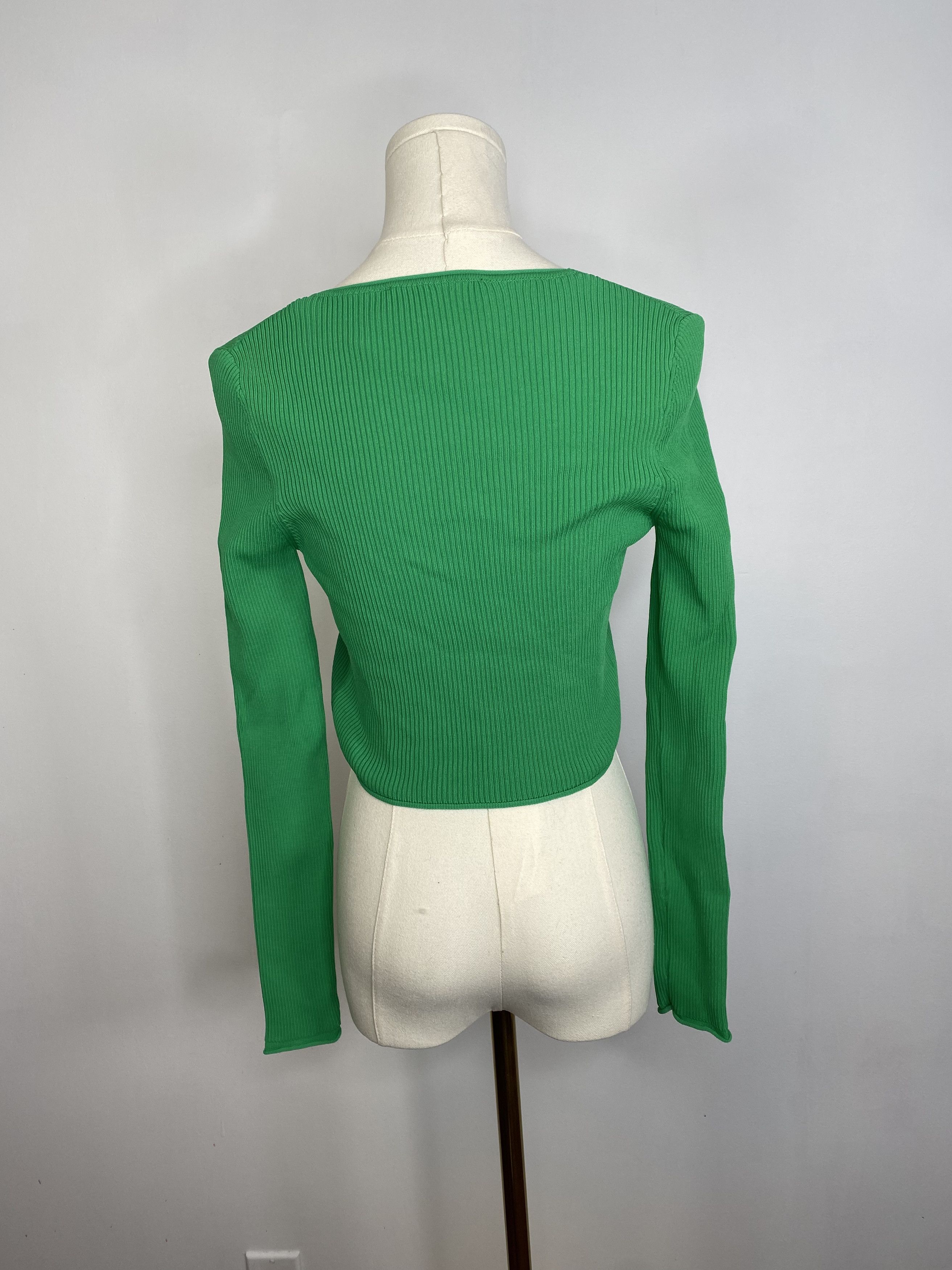 Zara Zara - Green Knit Cardigan Size S / US 4 / IT 40 - 6 Thumbnail