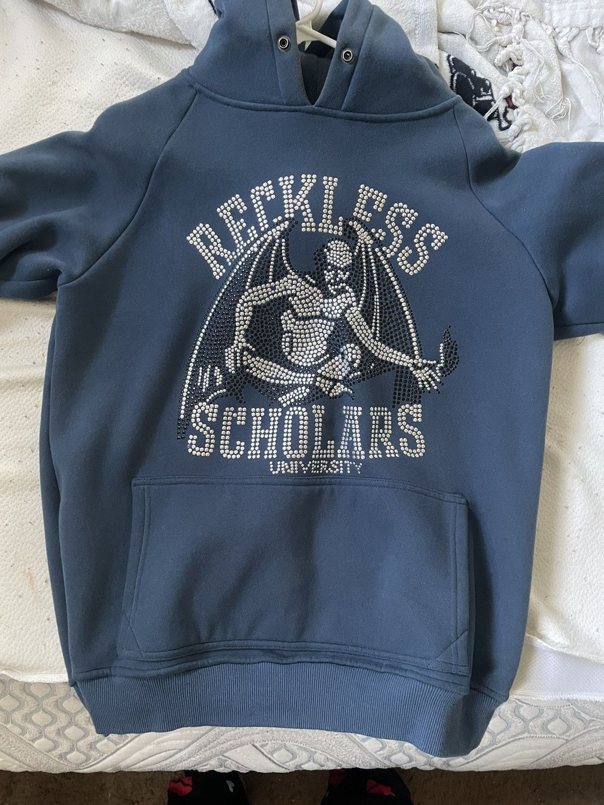 image of Elykong Reckless x Vintage Reckless Scholar Hoodie in Blue, Men's (Size Medium)