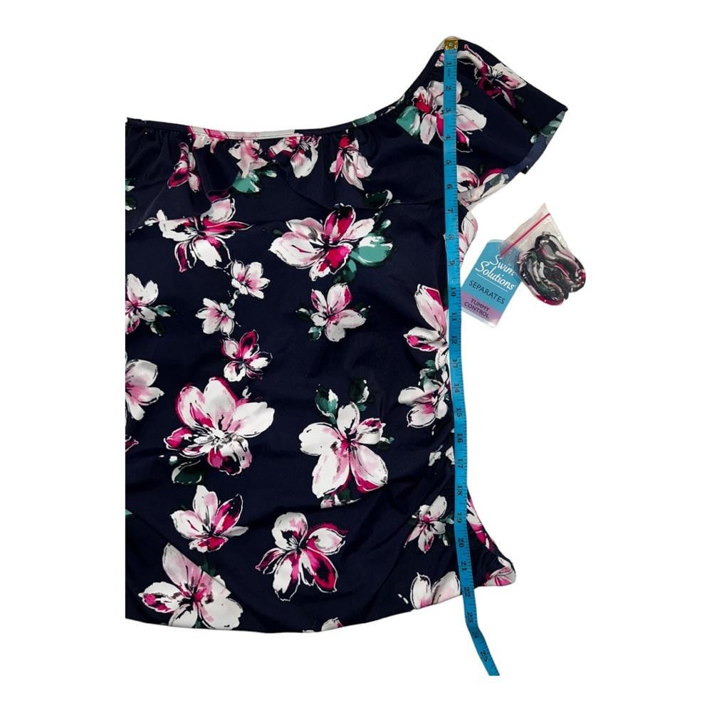 Designer Swim Solutions l NWT Navy Floral Ruffle Tankini Top Size 18 Size ONE SIZE - 6 Thumbnail