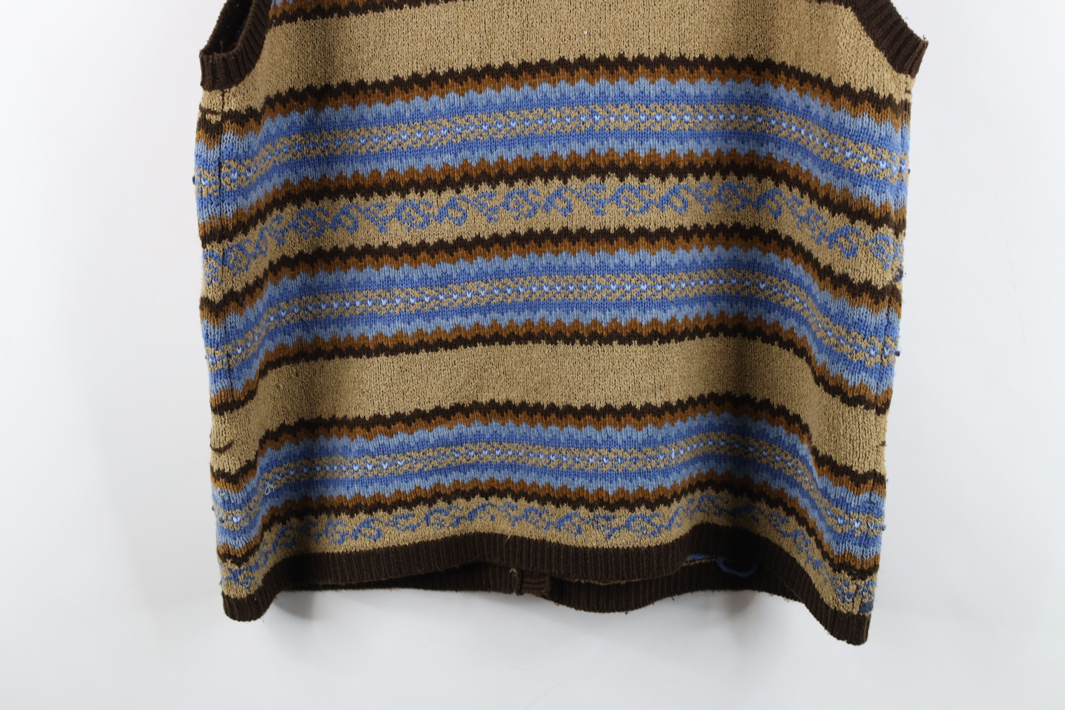 Vintage Vintage 90s Streetwear Fair Isle Knit Cardigan Sweater Vest Size XL / US 12-14 / IT 48-50 - 11 Thumbnail