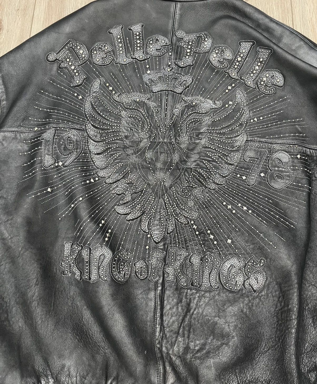 Pelle Pelle × Vintage Pelle Pelle Studded King of Kings Jacket Size US XXL / EU 58 / 5 - 2 Thumbnail