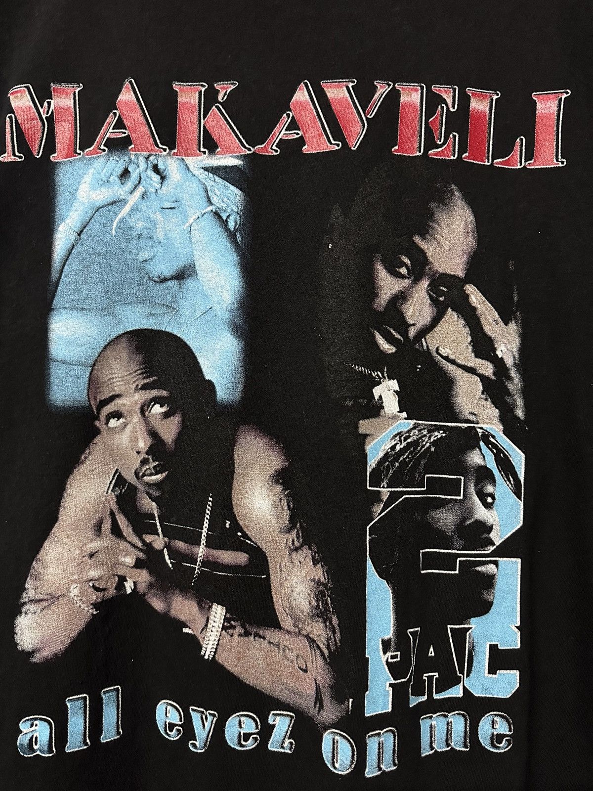 Band Tees × Rap Tees × Vintage Vintage Tupac Makaveli All Eyes On Me Faded Tee Size US XL / EU 56 / 4 - 2 Thumbnail